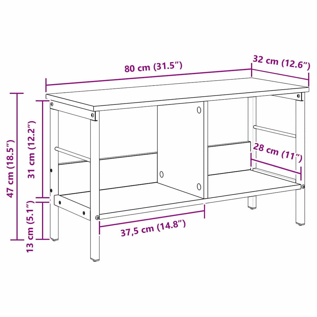 Étagère Chêne artisanal 82 x 32 x 47 cm Bois d'ingénierie - XIOS