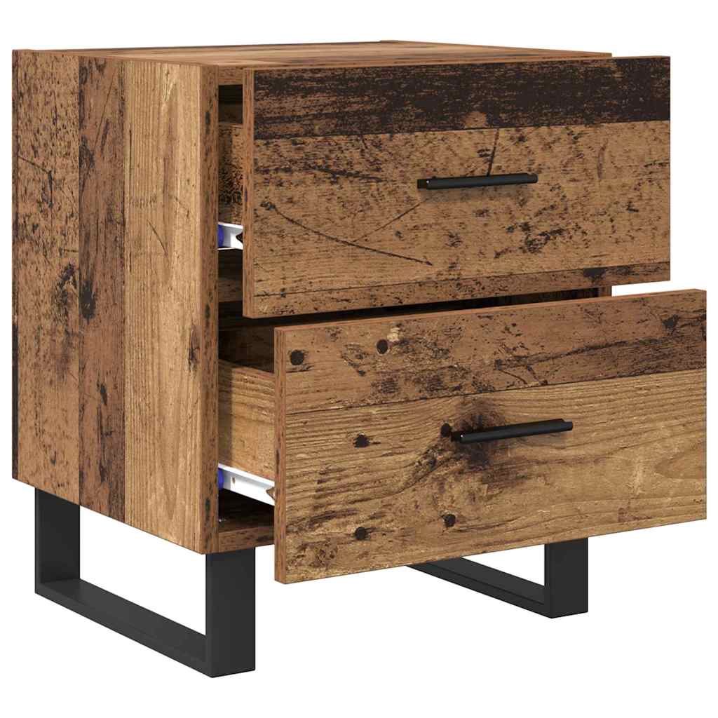 Cabinet de chevet 2 pcs Bois ancien et noir 40 x 35 x 47,5 cm