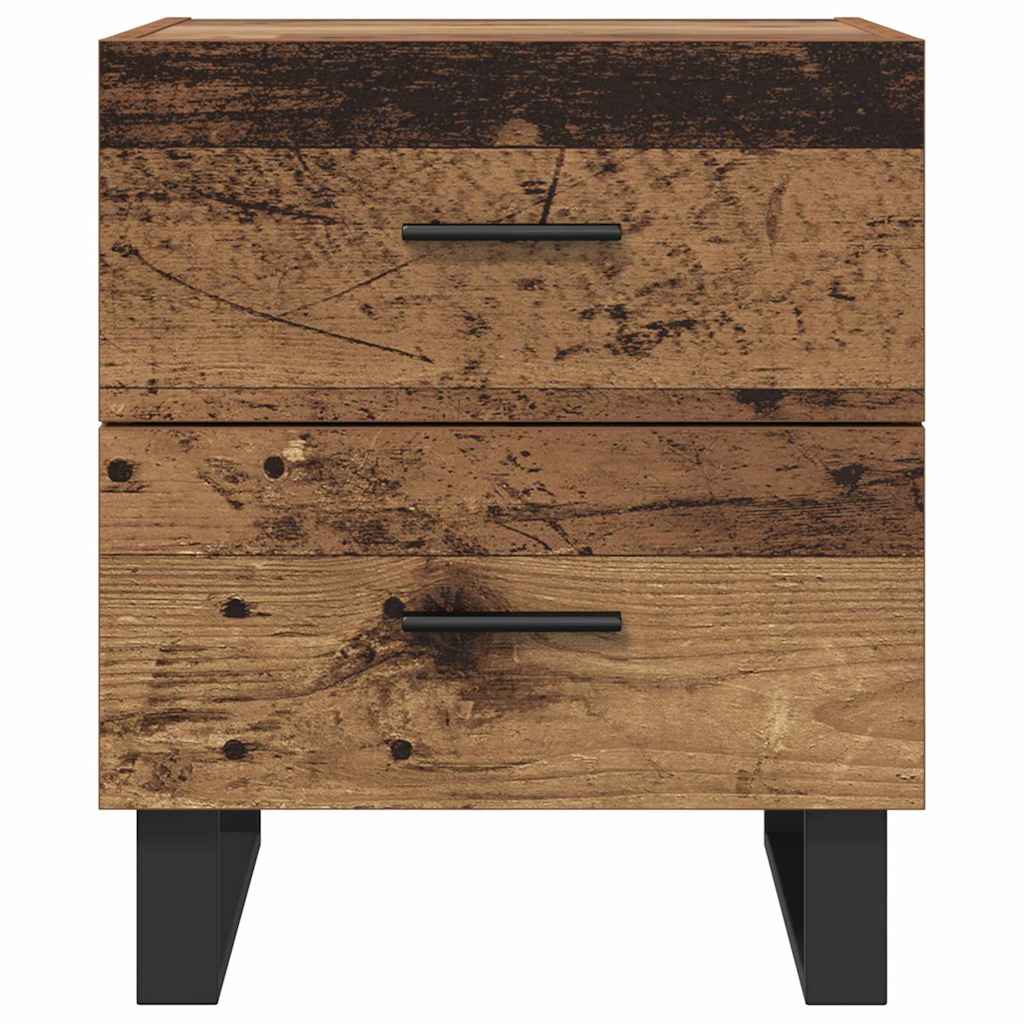 Cabinet de chevet 2 pcs Bois ancien et noir 40 x 35 x 47,5 cm