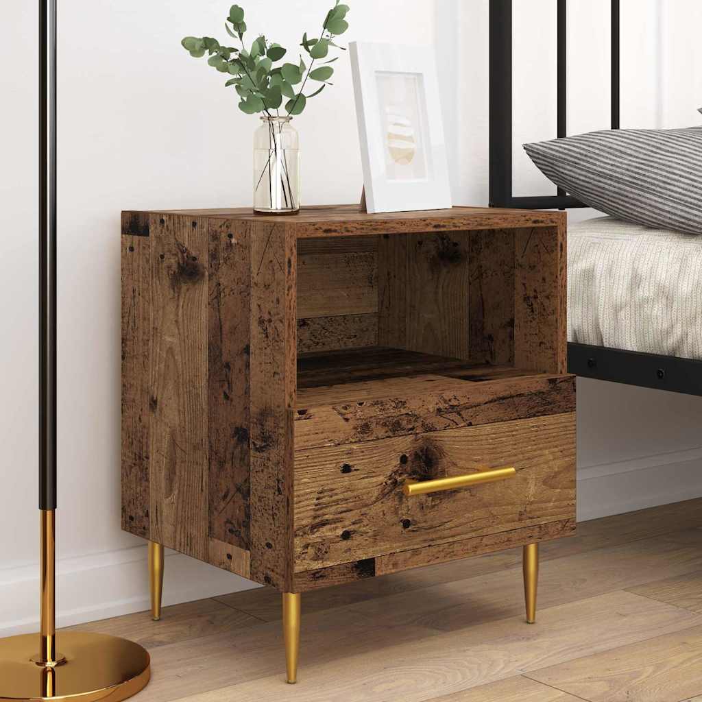 Table de chevet avec tiroir 2 pcs Bois ancien 40 x 35 x 47,5 cm - XIOS
