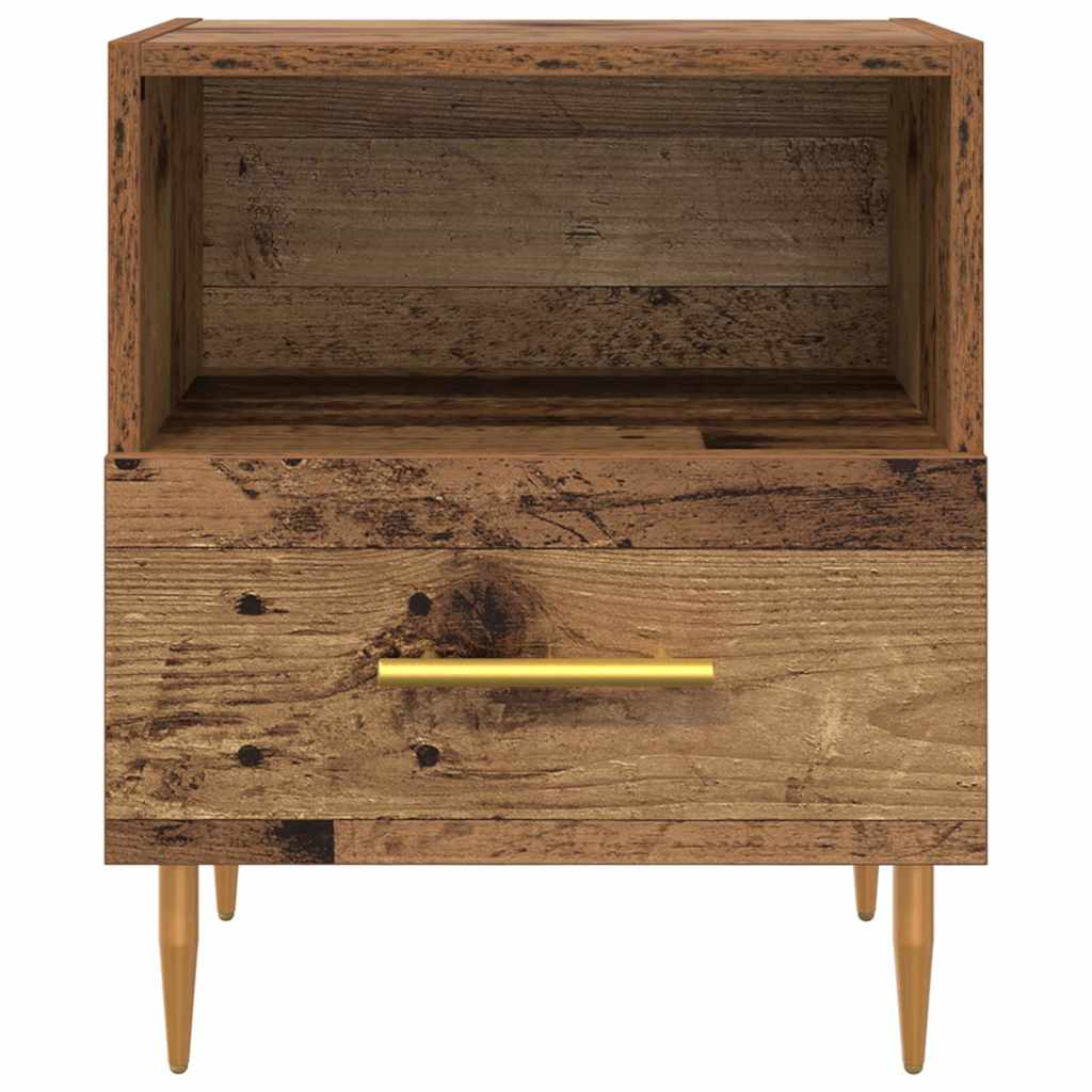 Table de chevet avec tiroir 2 pcs Bois ancien 40 x 35 x 47,5 cm