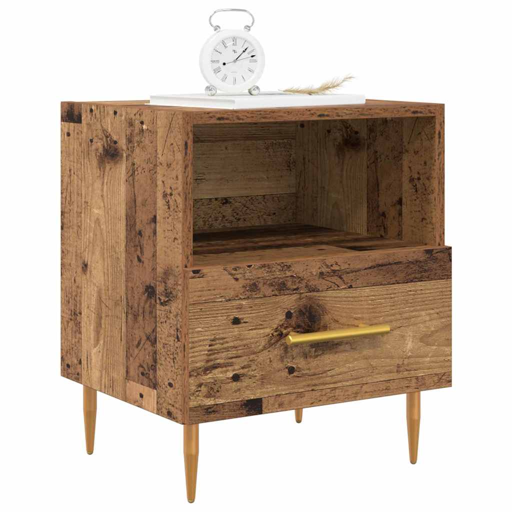 Table de chevet avec tiroir 2 pcs Bois ancien 40 x 35 x 47,5 cm - XIOS
