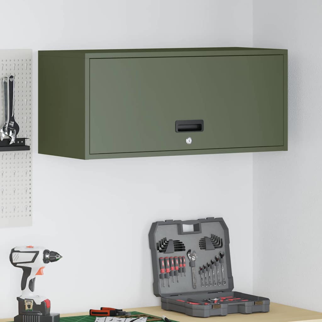 Armoire murale pour garage Vert olive 80 x 33 x 35 cm - XIOS