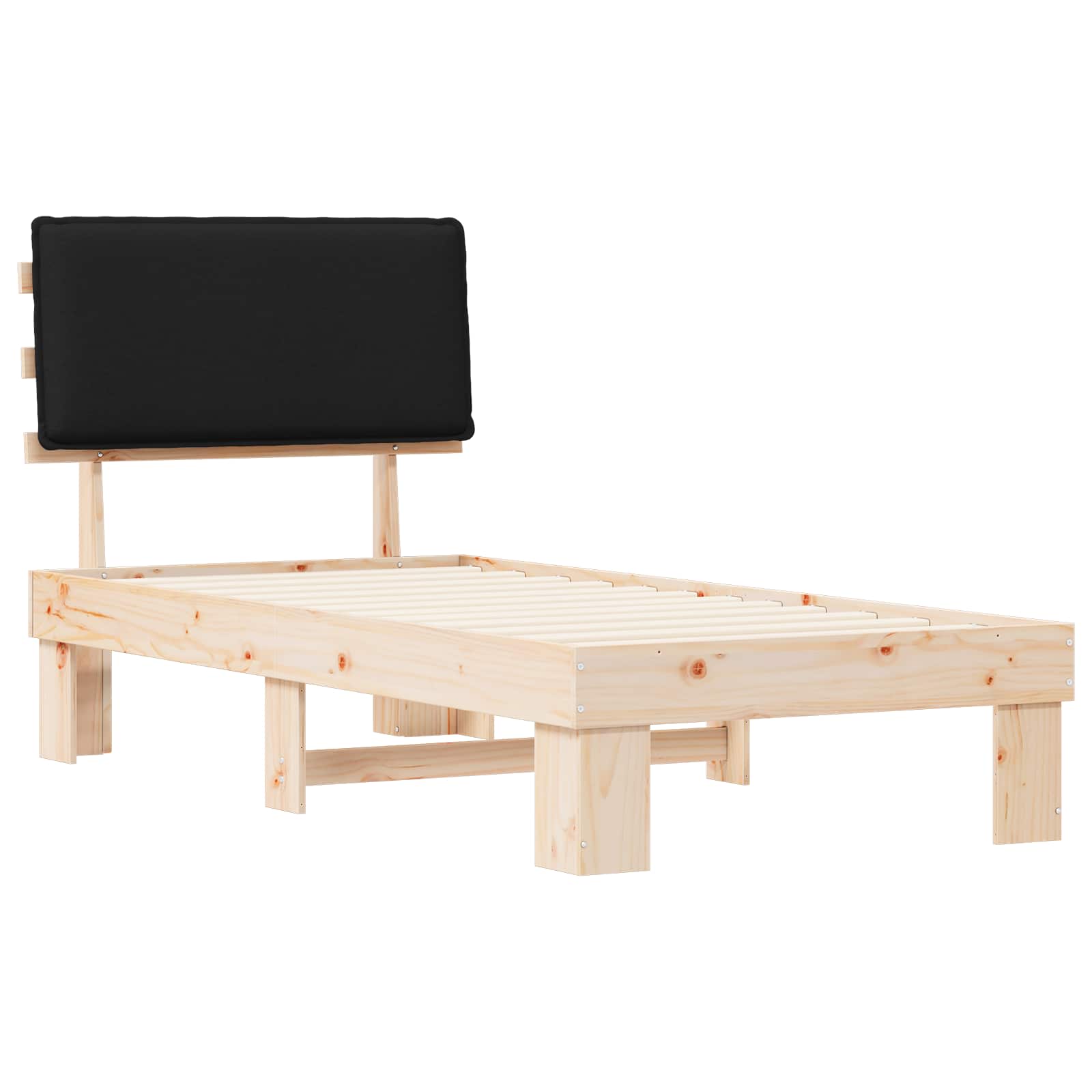 Cadre de lit avec tête de lit rembourrée Noir 100 x 200 cm - XIOS