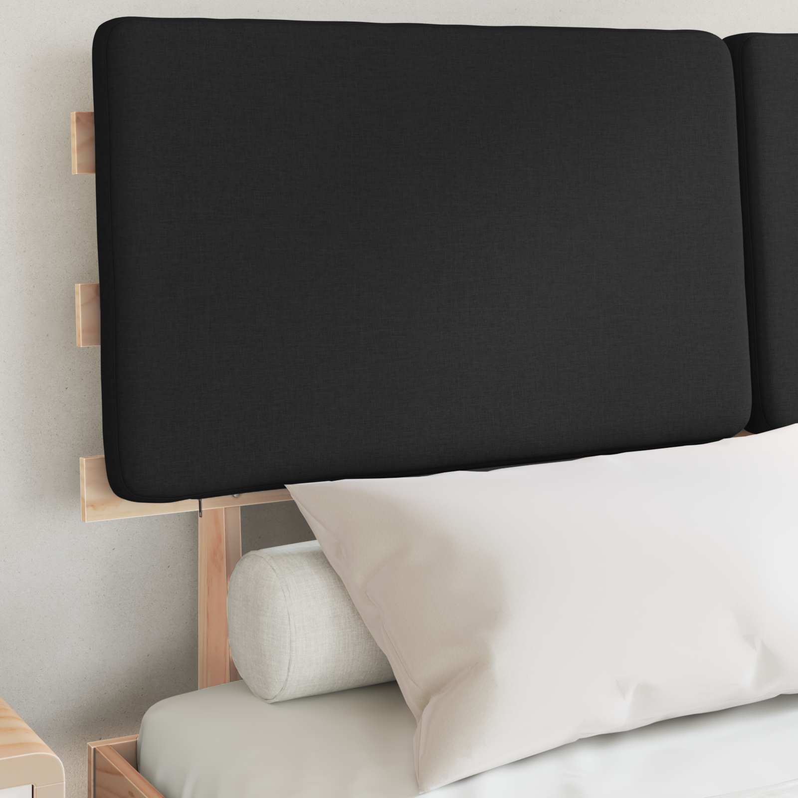 Cadre de lit avec tête de lit rembourrée Noir 160 x 200 cm - XIOS