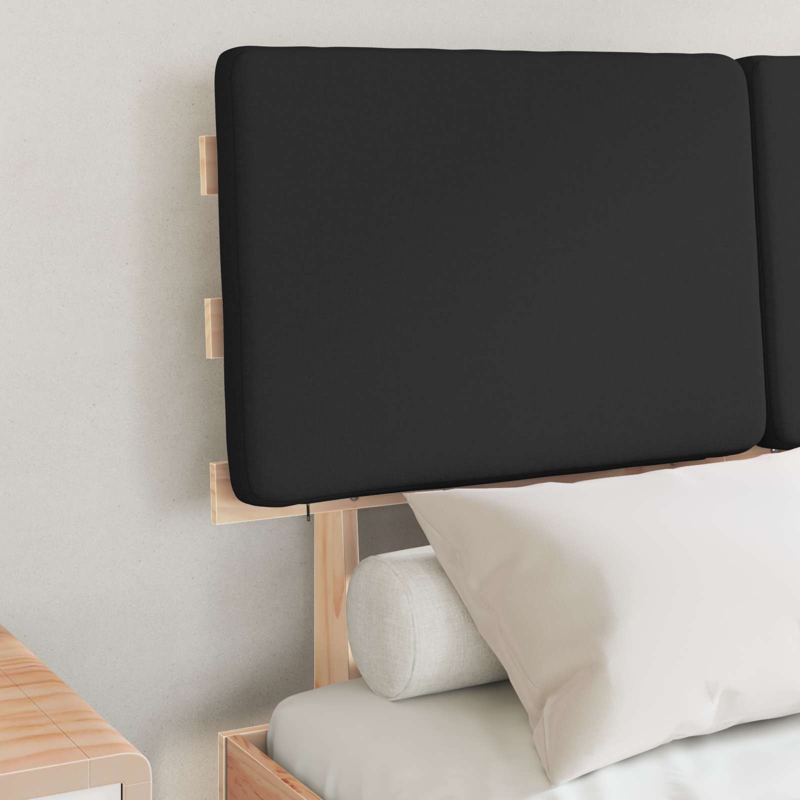 Cadre de lit avec tête de lit rembourrée Noir 120 x 200 cm - XIOS