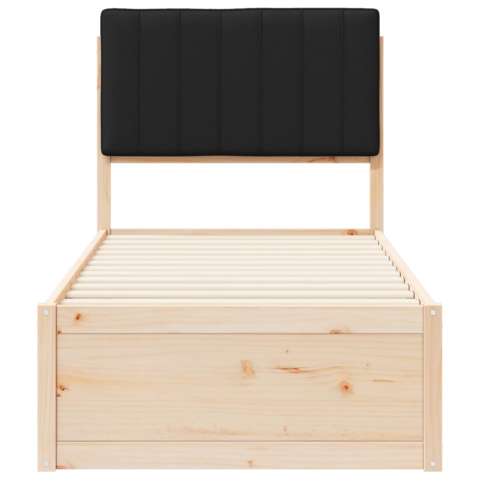 Cadre de lit avec tête de lit rembourrée Noir 75 x 190 cm - XIOS