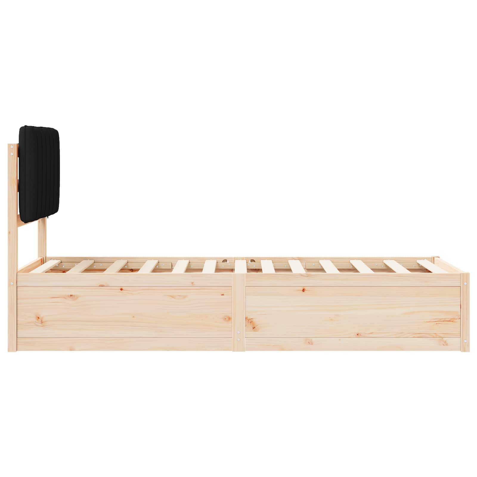 Cadre de lit avec tête de lit rembourrée Noir 75 x 190 cm - XIOS