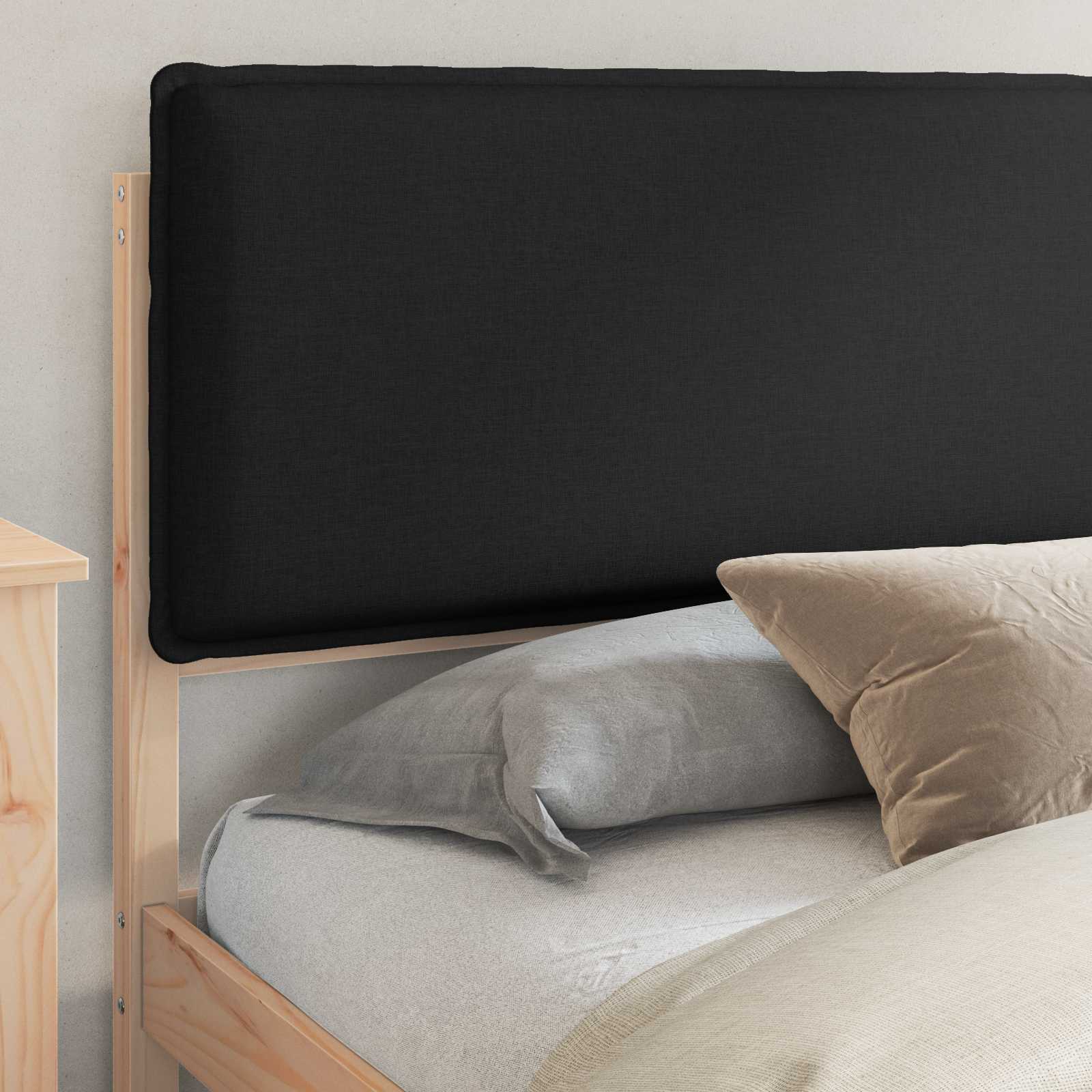 Cadre de lit avec tête de lit rembourrée Noir 180 x 200 cm - XIOS