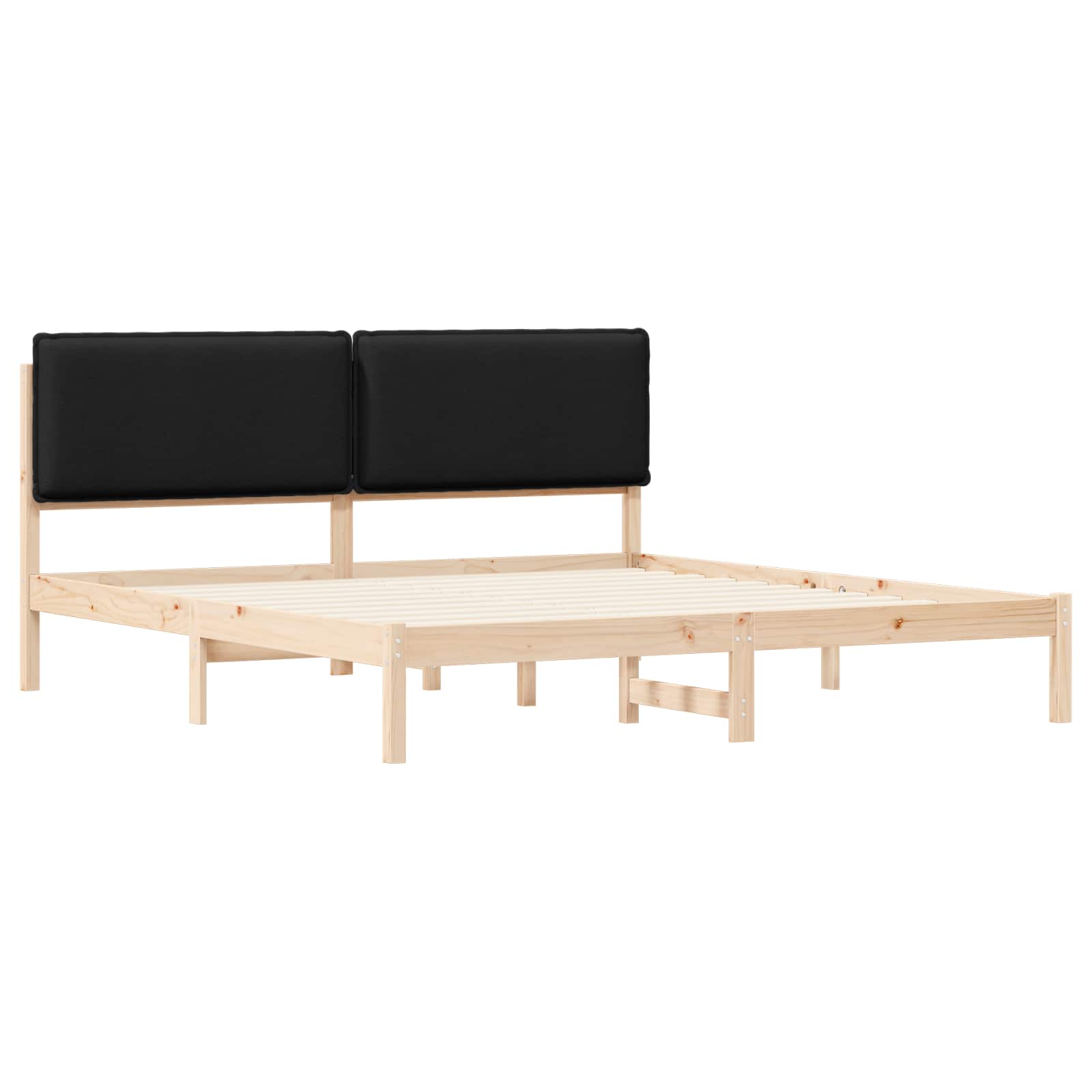 Cadre de lit avec tête de lit rembourrée Noir 180 x 200 cm - XIOS