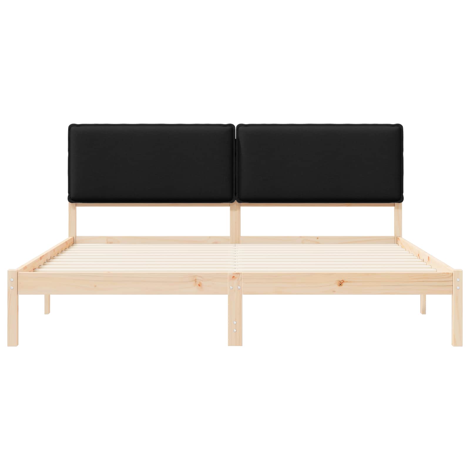 Cadre de lit avec tête de lit rembourrée Noir 180 x 200 cm - XIOS