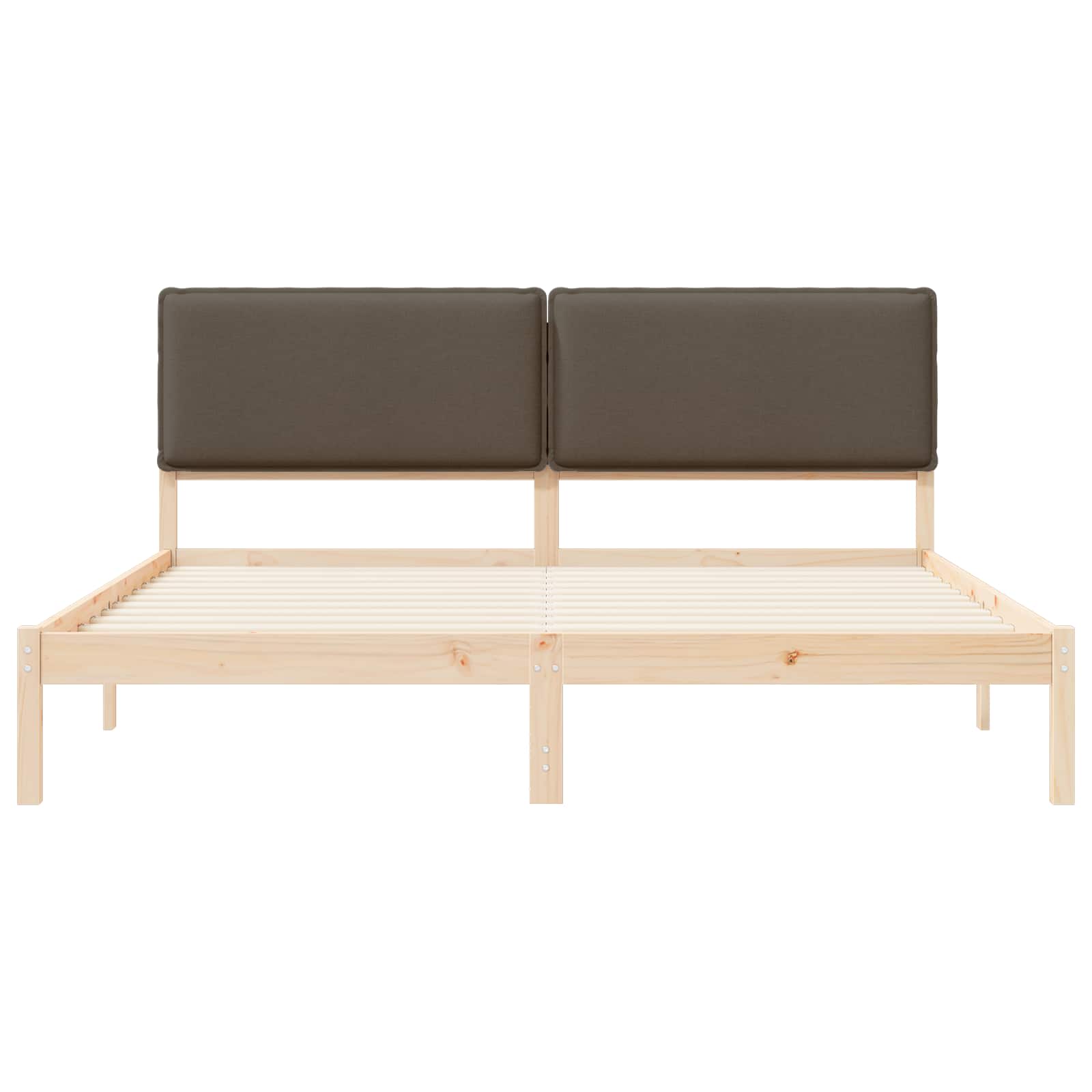 Cadre de lit avec tête de lit rembourrée Taupe 180 x 200 cm - XIOS
