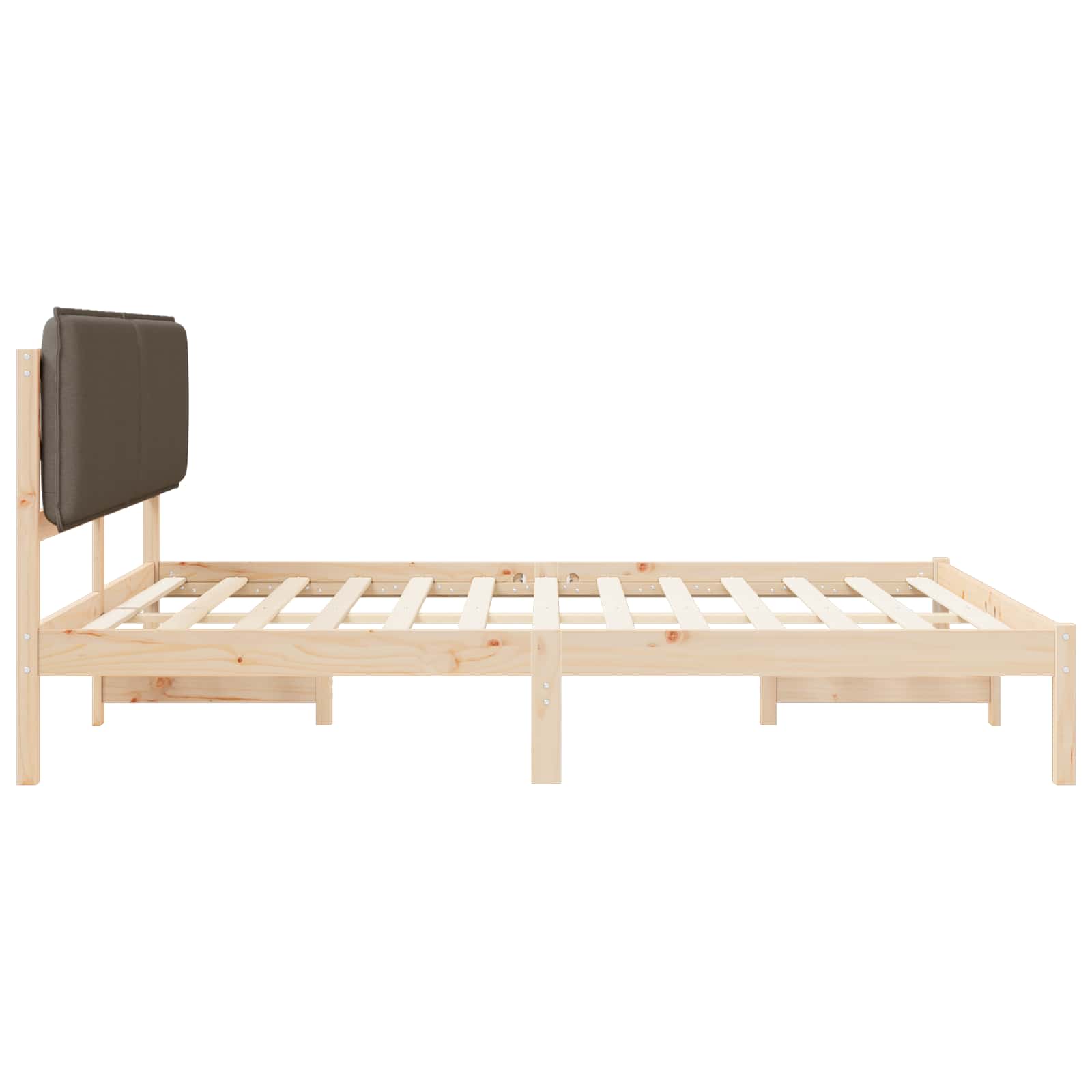 Cadre de lit avec tête de lit rembourrée Taupe 180 x 200 cm - XIOS