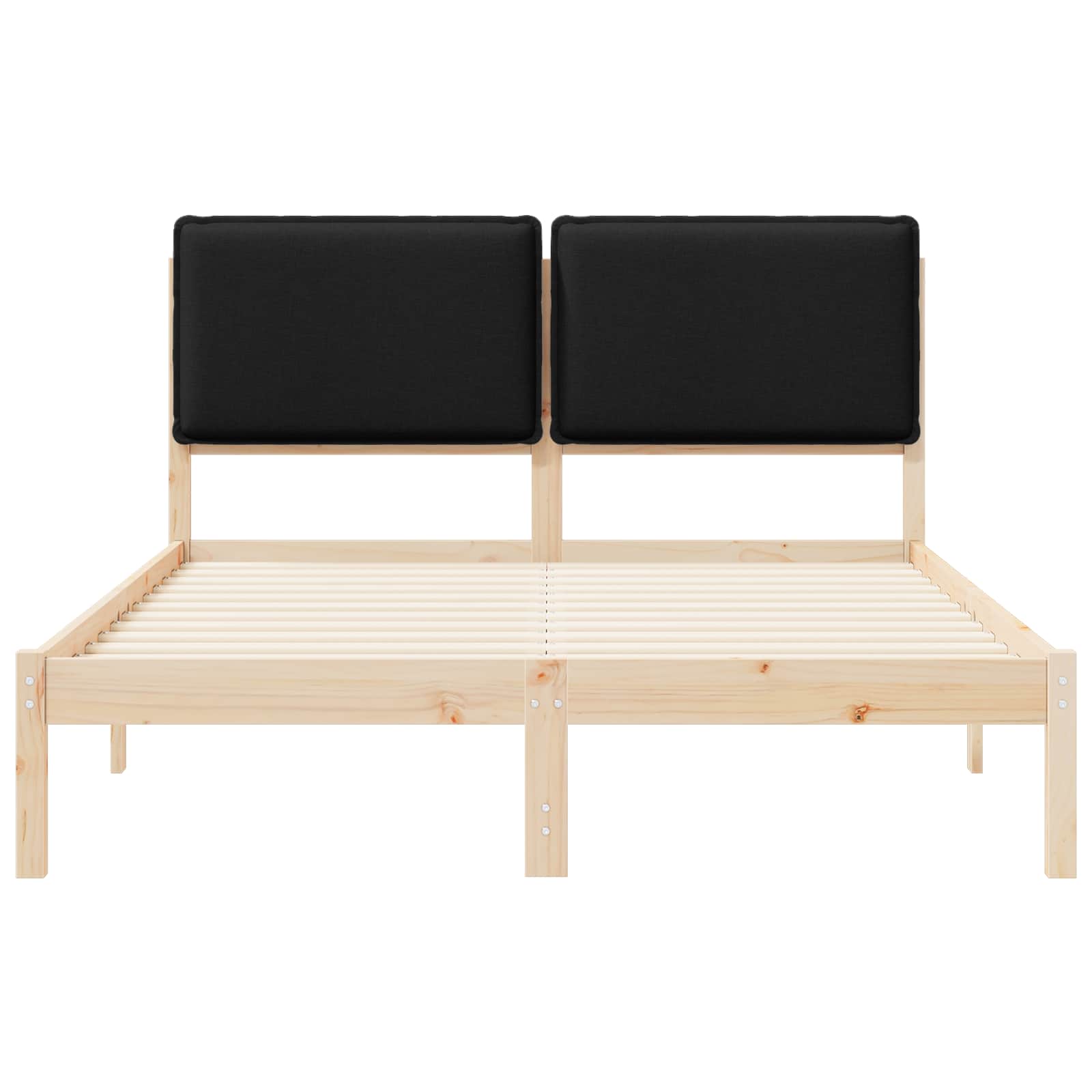 Cadre de lit avec tête de lit rembourrée Noir 120 x 200 cm - XIOS