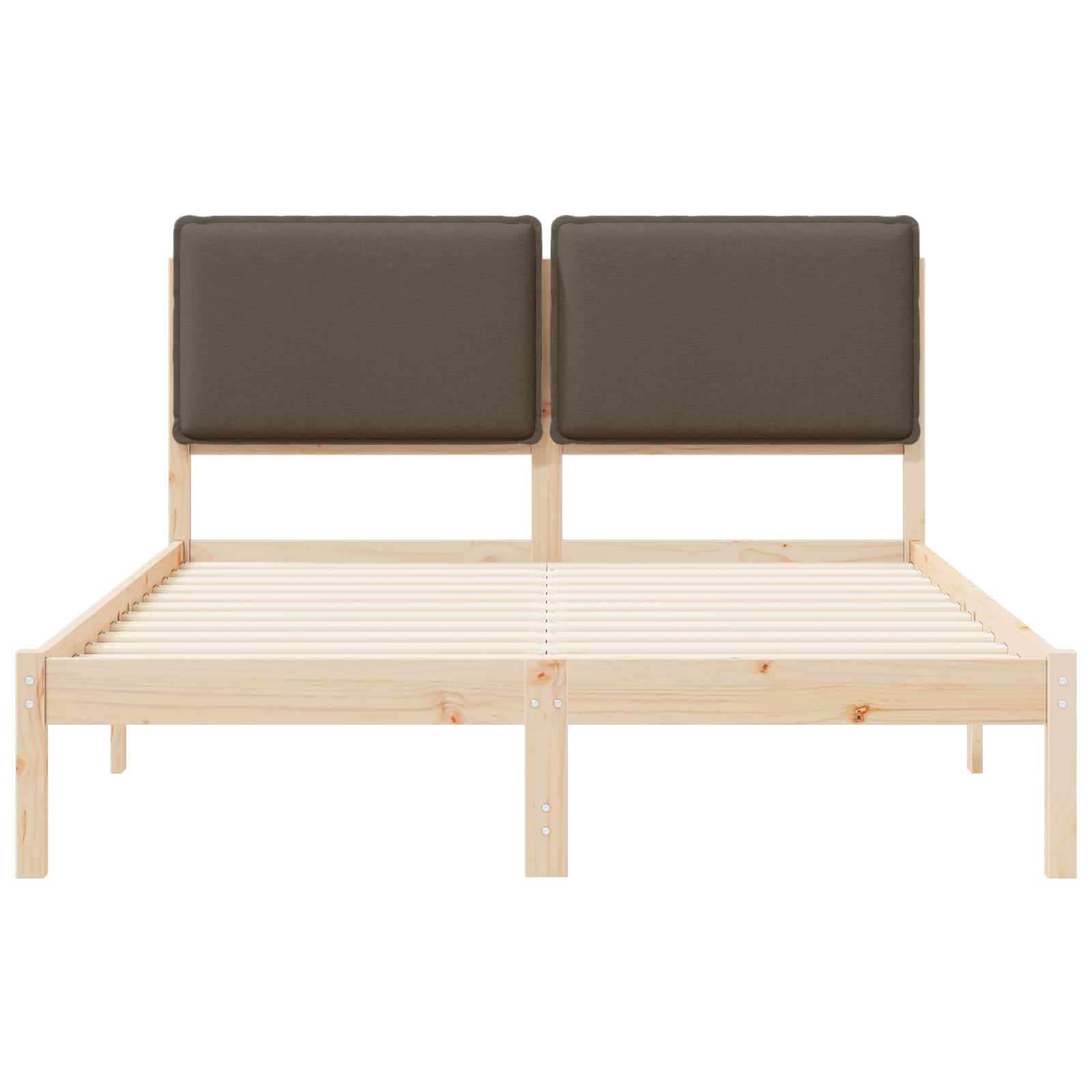Cadre de lit avec tête de lit rembourrée Taupe 120 x 200 cm - XIOS