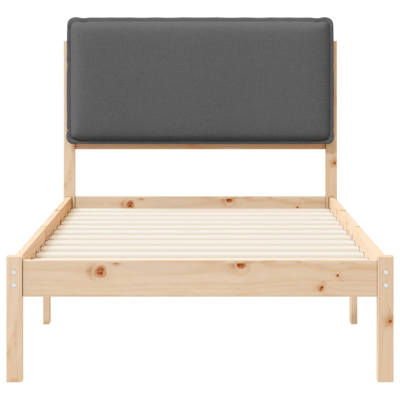 Cadre de lit avec tête de lit rembourrée Gris foncé 80 x 200 cm - XIOS