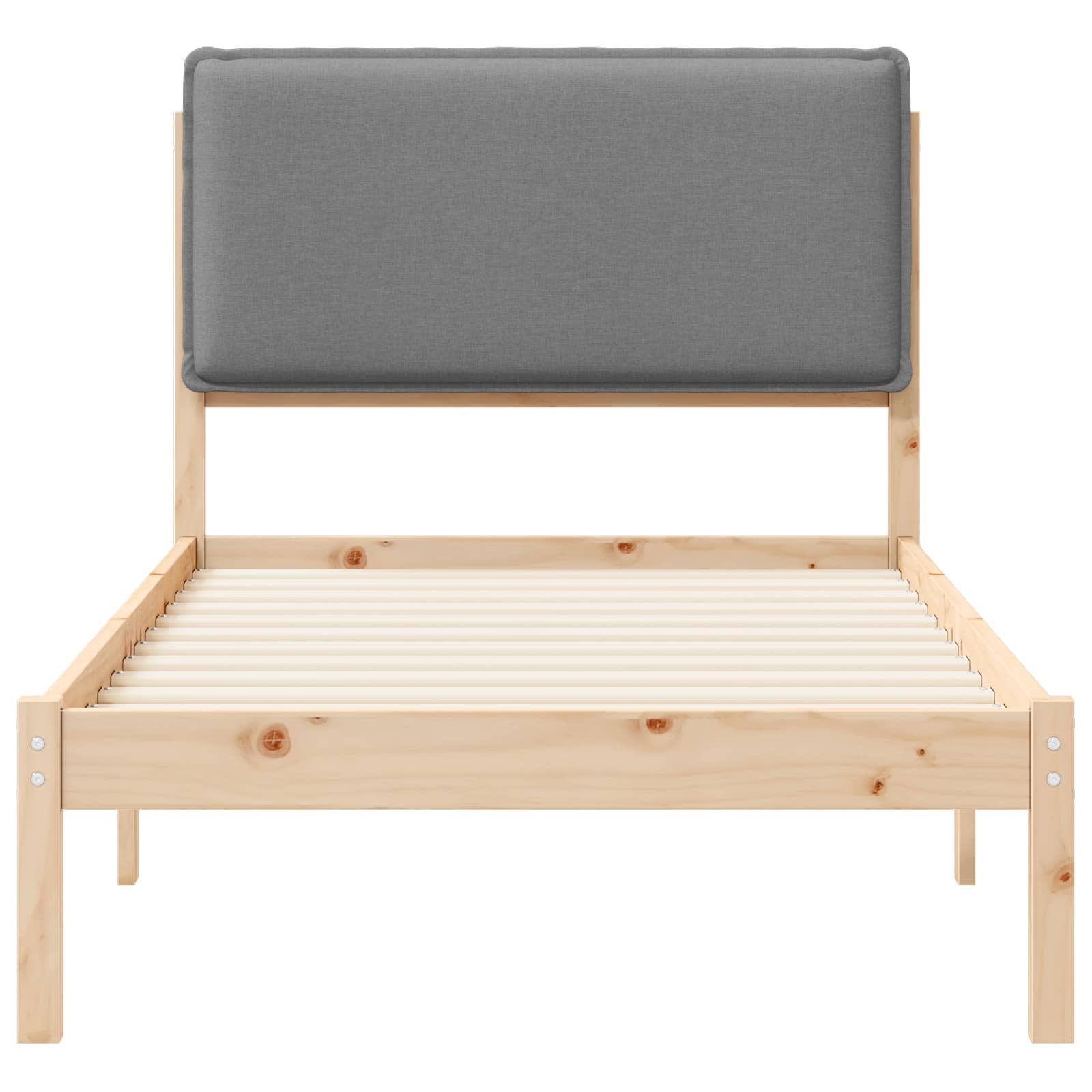 Cadre de lit avec tête de lit rembourrée Gris clair 90 x 190 cm - XIOS