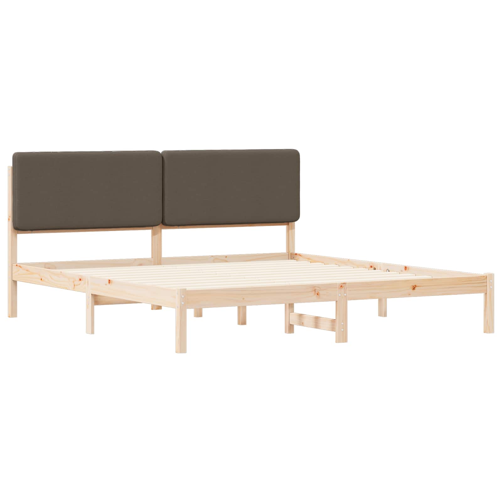Cadre de lit avec tête de lit rembourrée Taupe 180 x 200 cm - XIOS