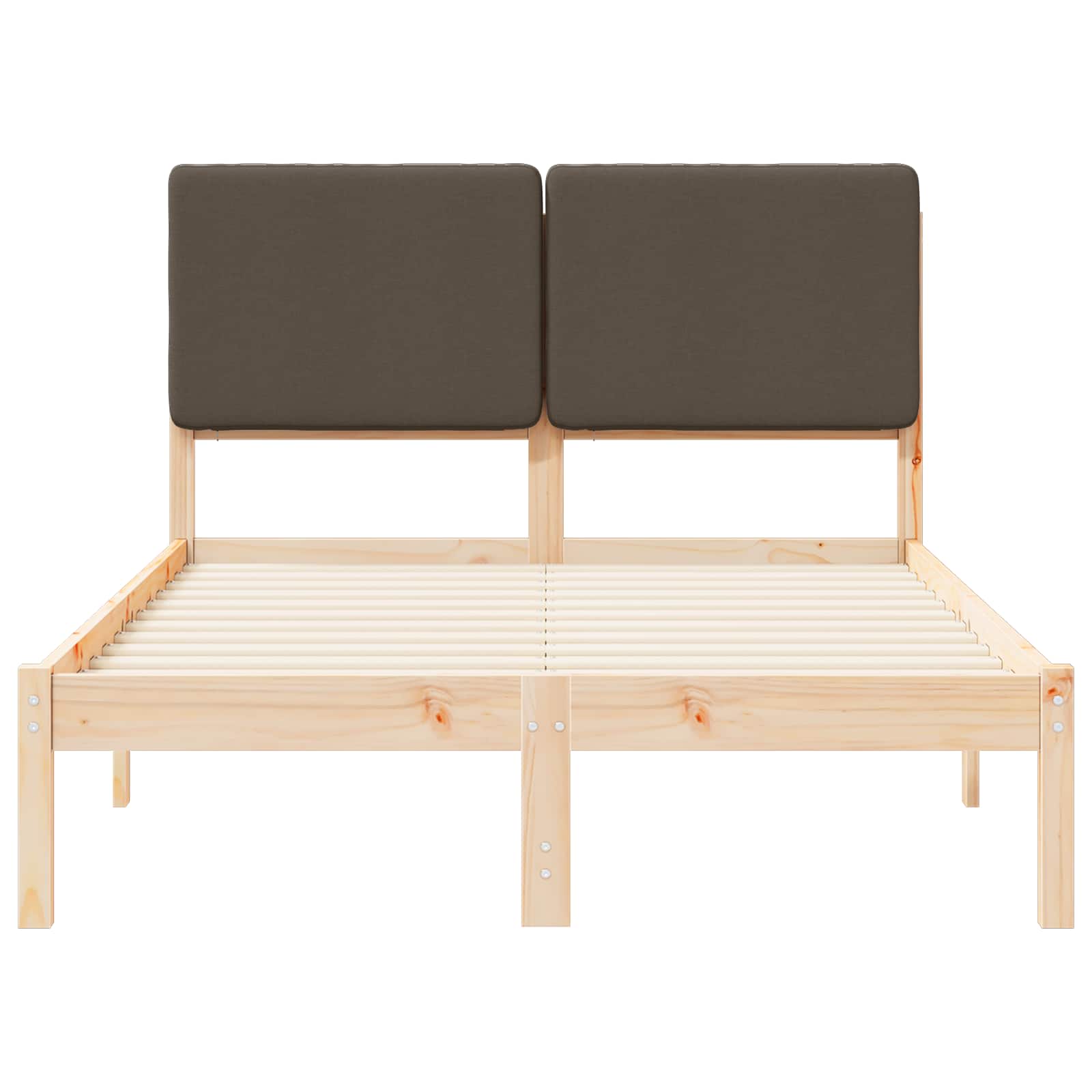 Cadre de lit avec tête de lit rembourrée Taupe 120 x 190 cm - XIOS