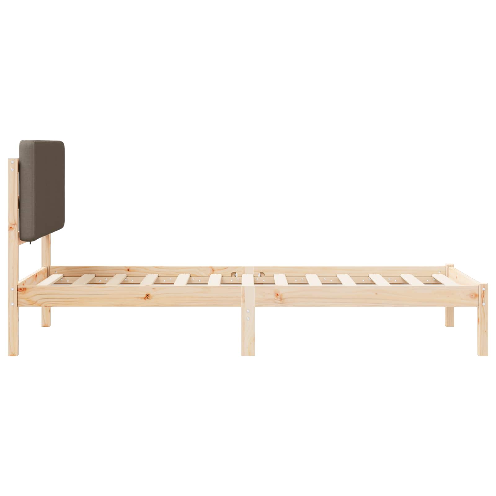 Cadre de lit avec tête de lit rembourrée Taupe 90 x 200 cm - XIOS