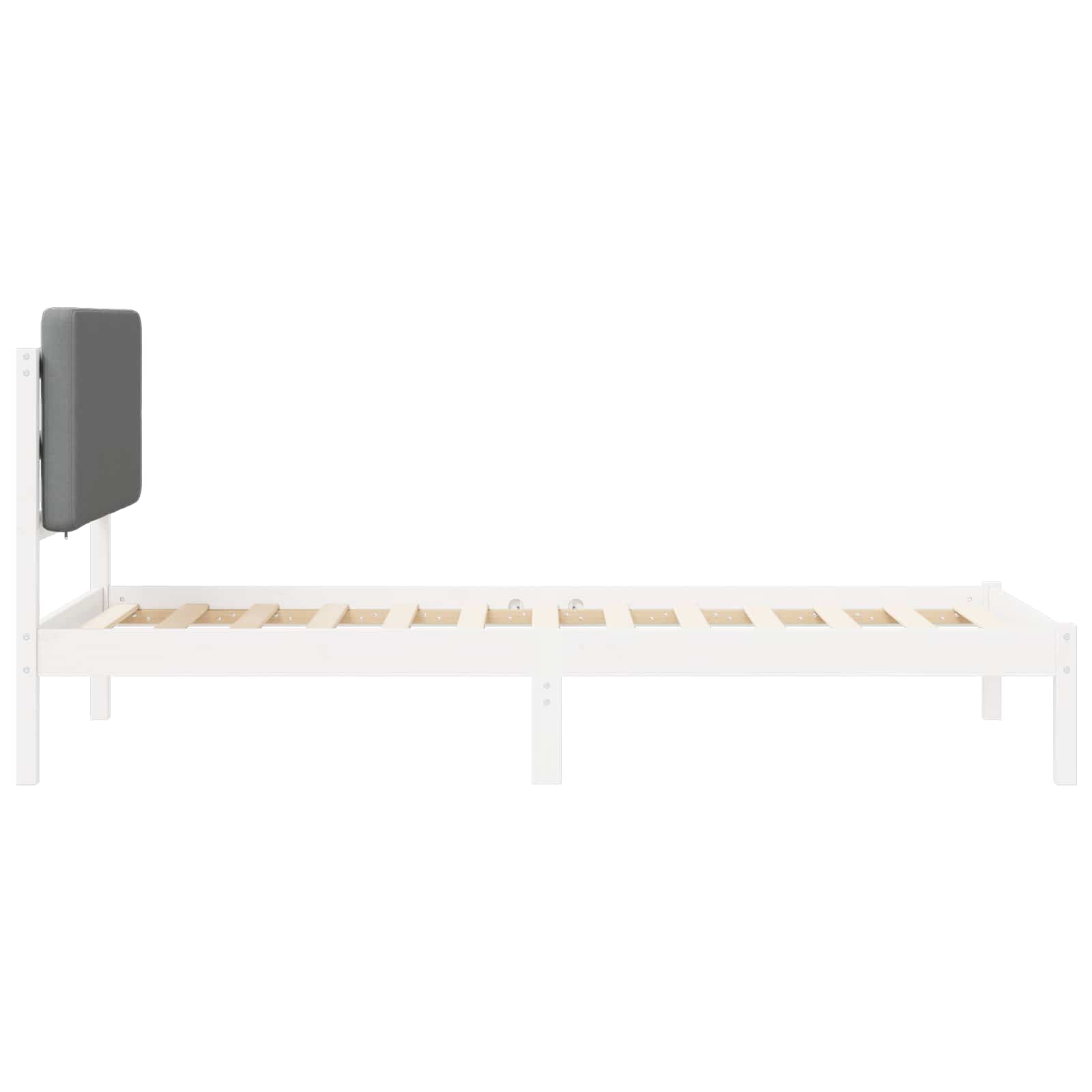Cadre de lit avec tête de lit rembourrée Gris clair 80 x 200 cm - XIOS