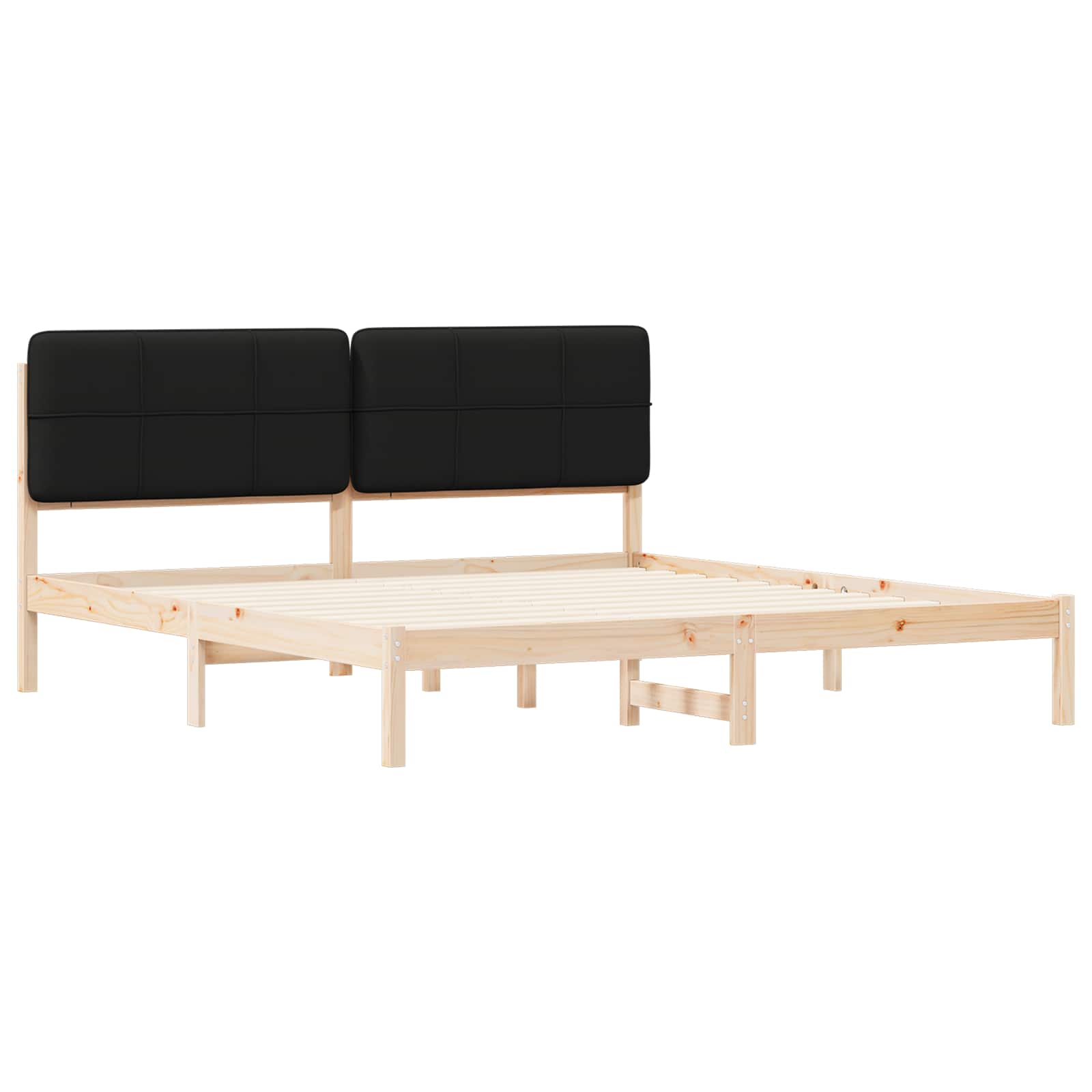 Cadre de lit avec tête de lit rembourrée Noir 180 x 200 cm - XIOS