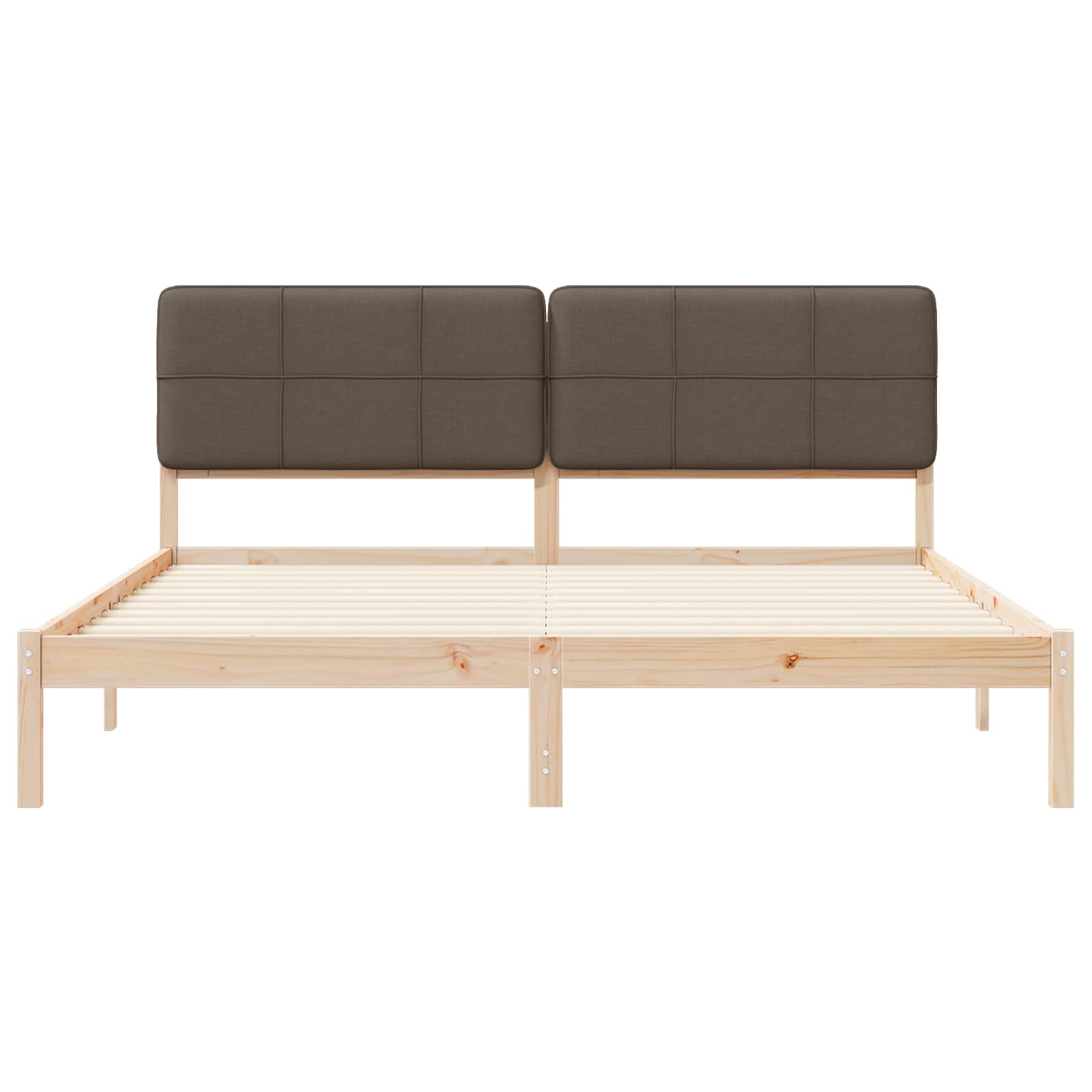 Cadre de lit avec tête de lit rembourrée Taupe 180 x 200 cm - XIOS