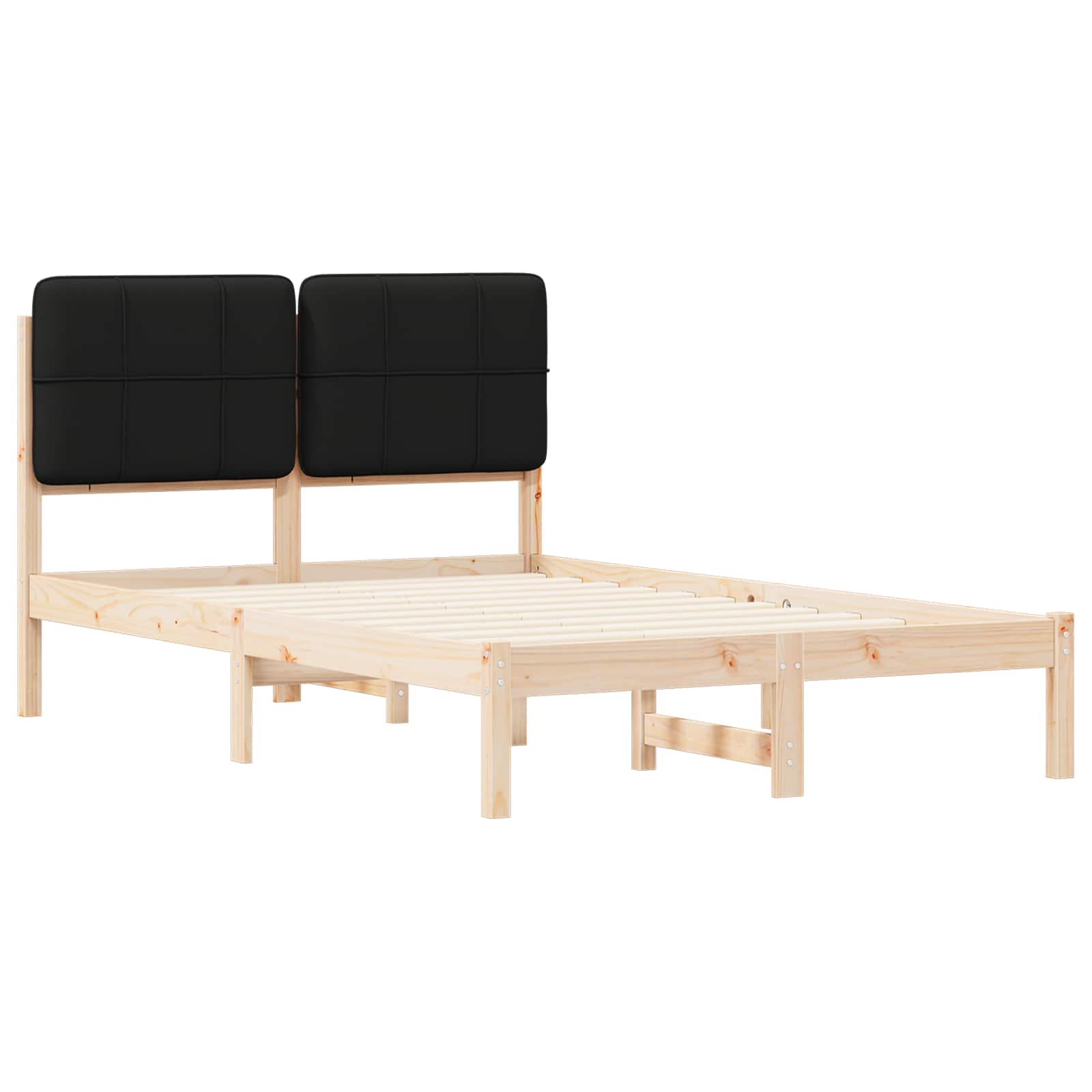 Cadre de lit avec tête de lit rembourrée Noir 120 x 200 cm - XIOS