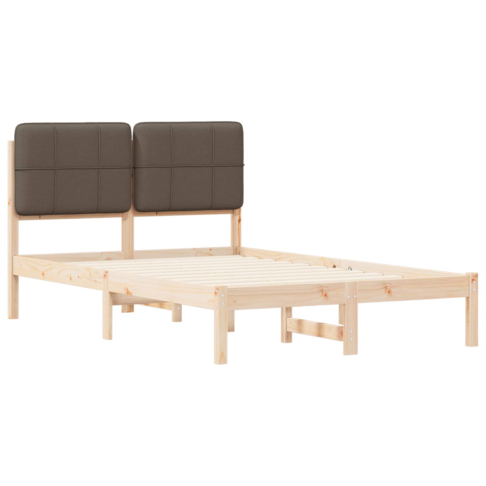 Cadre de lit avec tête de lit rembourrée Taupe 120 x 200 cm - XIOS