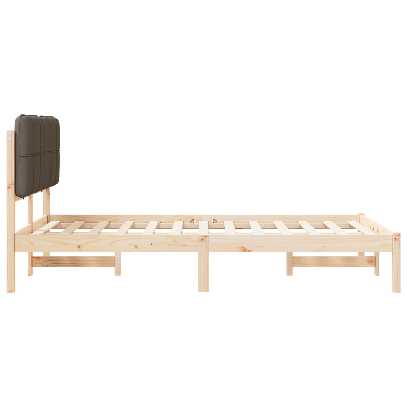 Cadre de lit avec tête de lit rembourrée Taupe 120 x 200 cm - XIOS