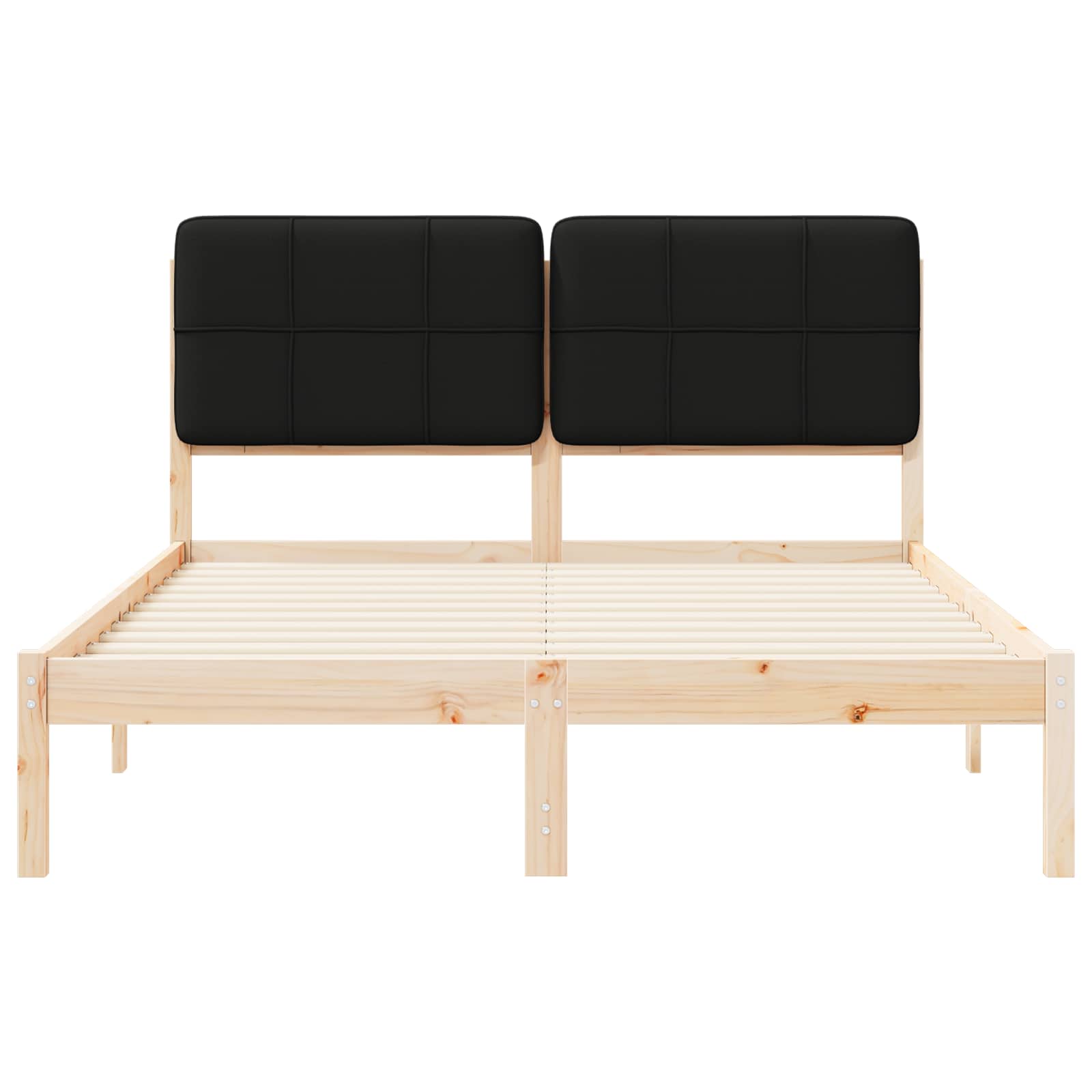 Cadre de lit avec tête de lit rembourrée Noir 140 x 190 cm - XIOS