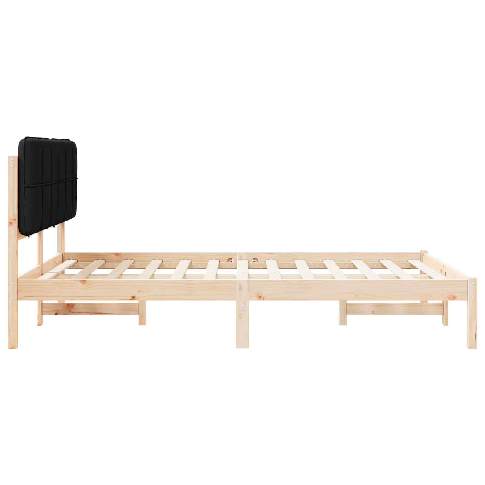 Cadre de lit avec tête de lit rembourrée Noir 140 x 190 cm - XIOS