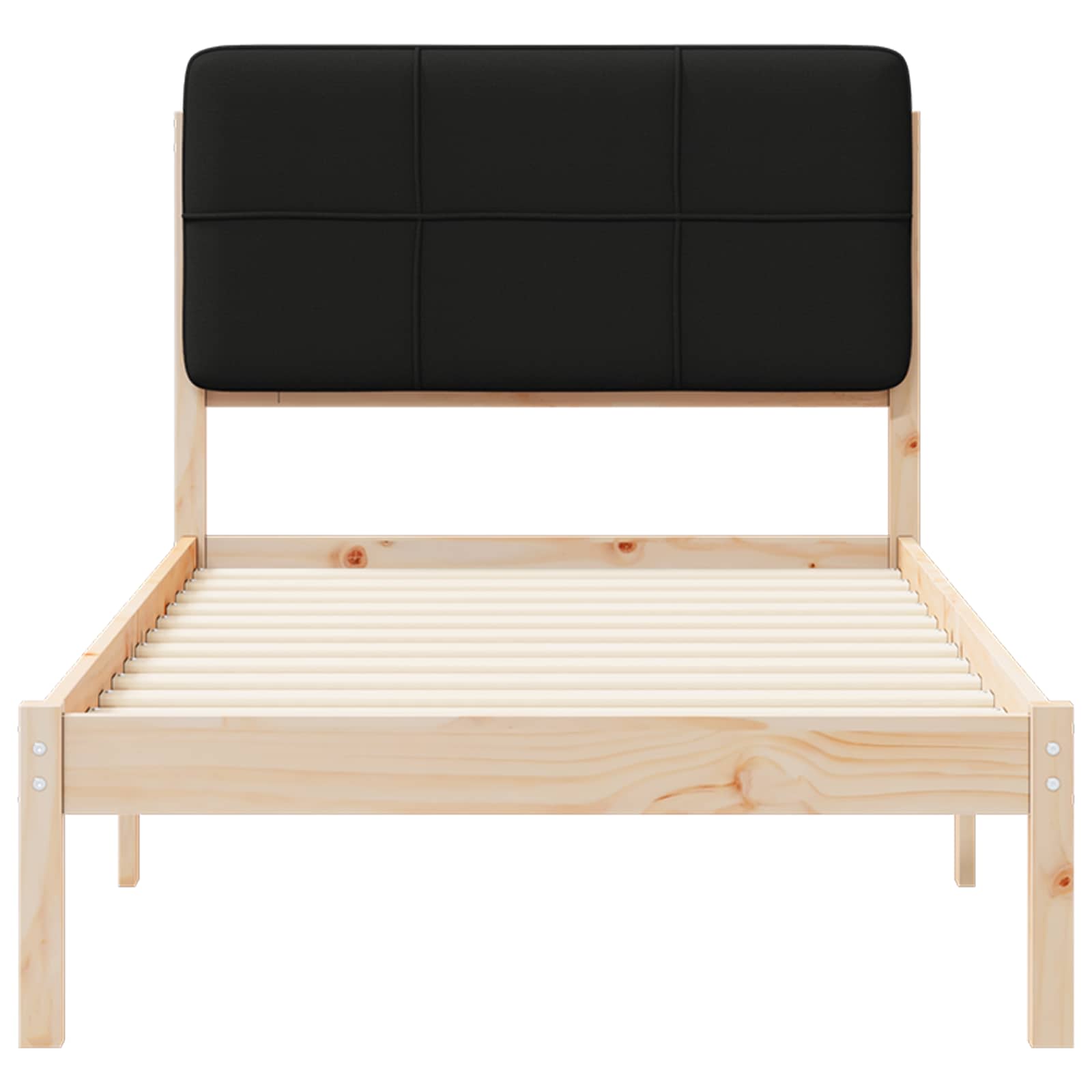Cadre de lit avec tête de lit rembourrée Noir 90 x 200 cm - XIOS
