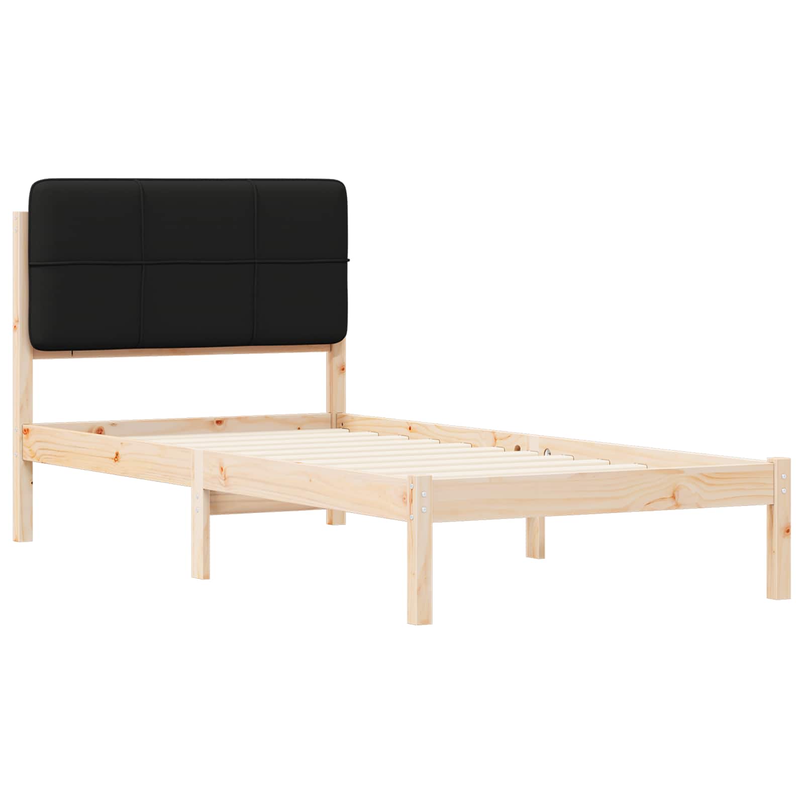 Cadre de lit avec tête de lit rembourrée Noir 75 x 190 cm - XIOS