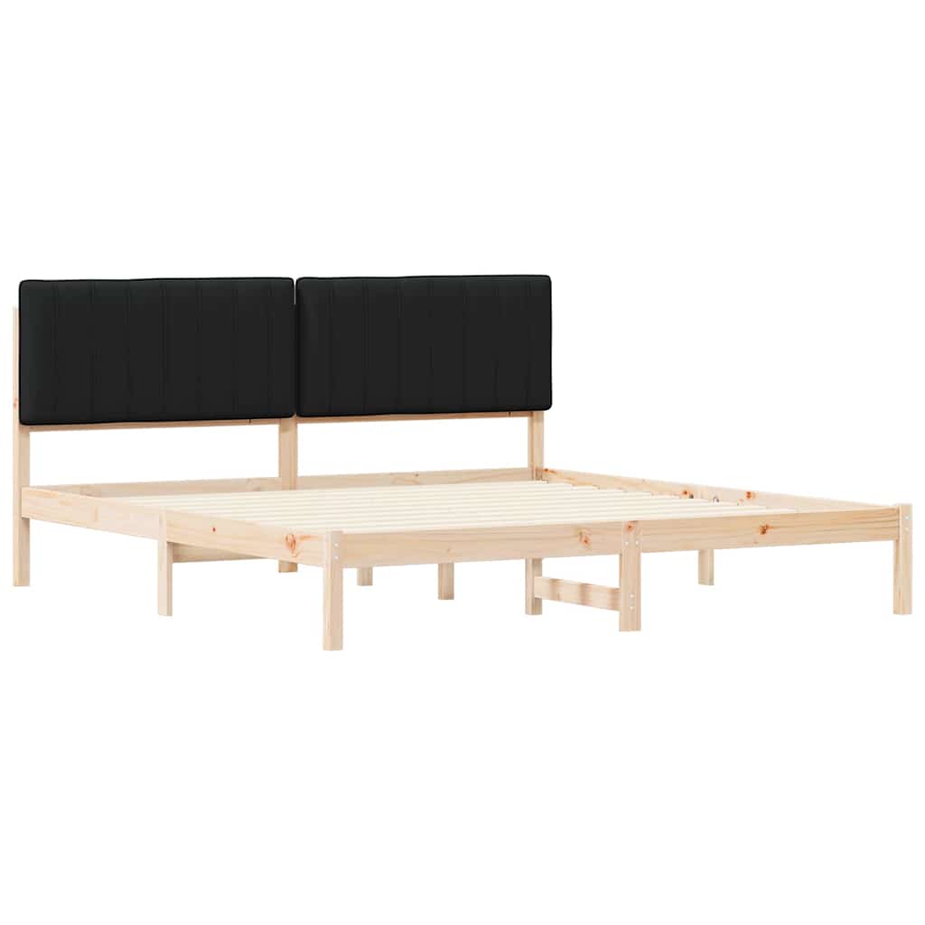 Cadre de lit avec tête de lit rembourrée Noir 180 x 200 cm - XIOS