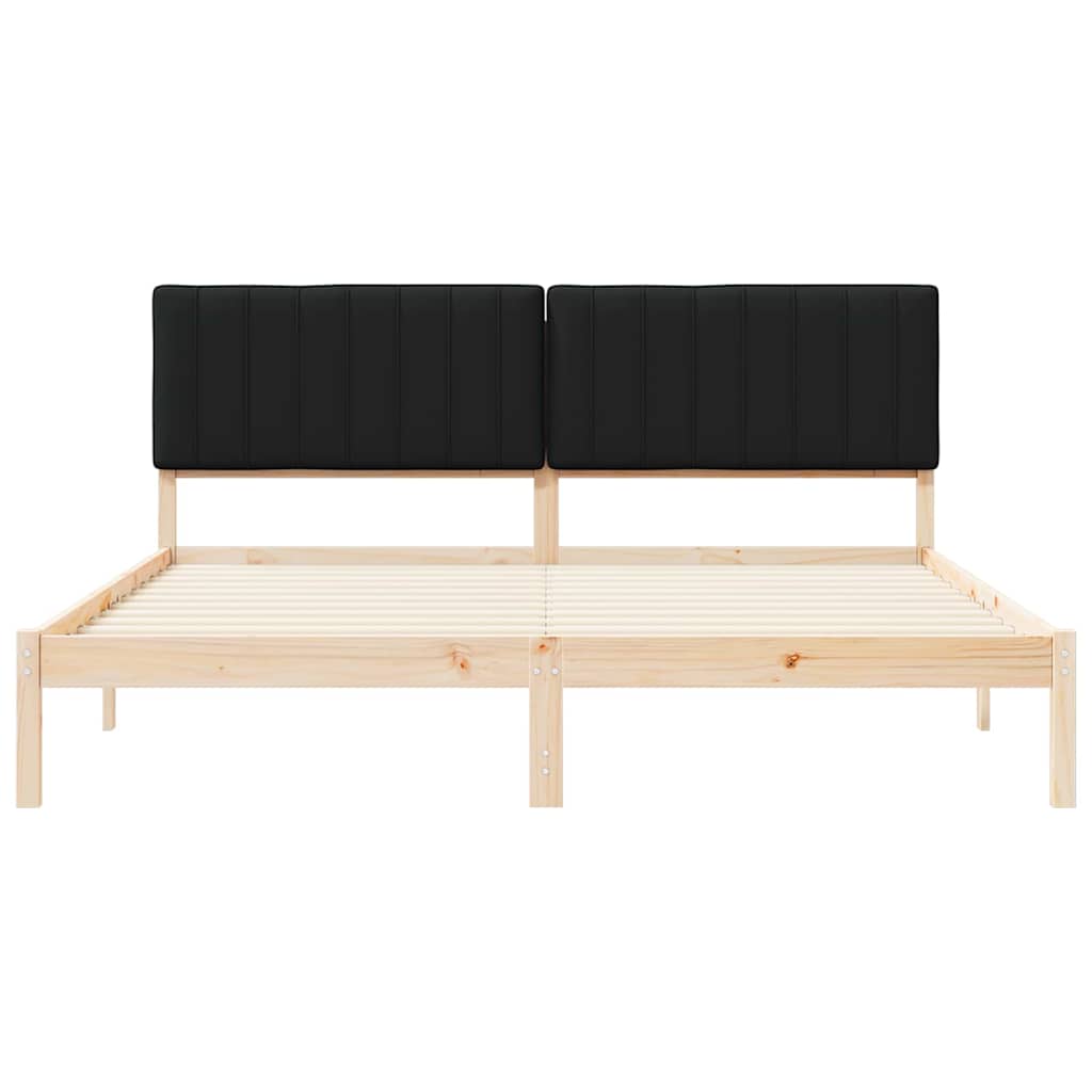 Cadre de lit avec tête de lit rembourrée Noir 180 x 200 cm - XIOS