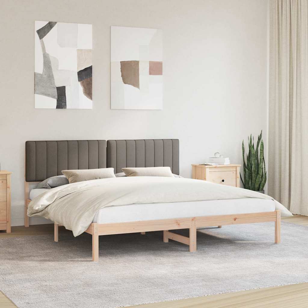 Cadre de lit avec tête de lit rembourrée Taupe 180 x 200 cm - XIOS
