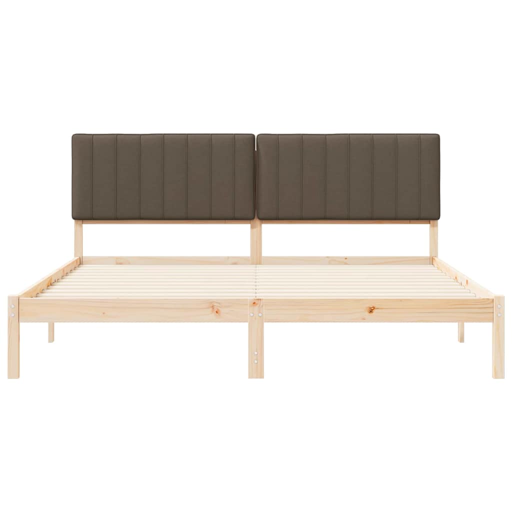 Cadre de lit avec tête de lit rembourrée Taupe 180 x 200 cm - XIOS