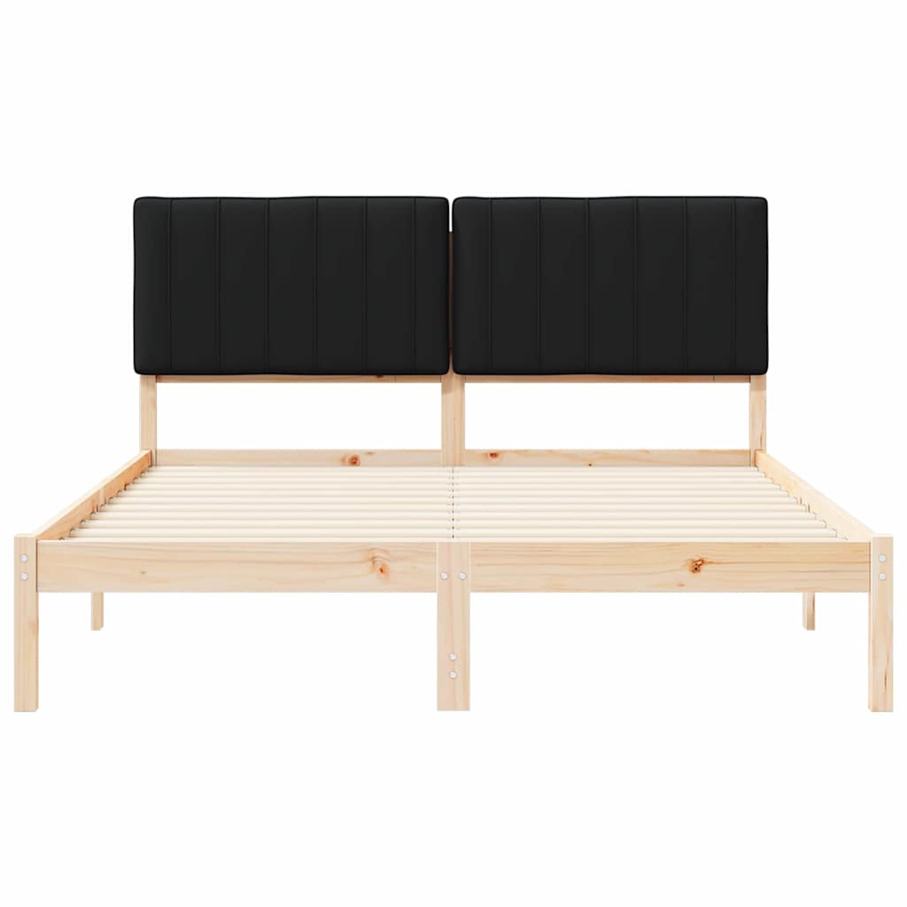 Cadre de lit avec tête de lit rembourrée Noir 150 x 200 cm - XIOS