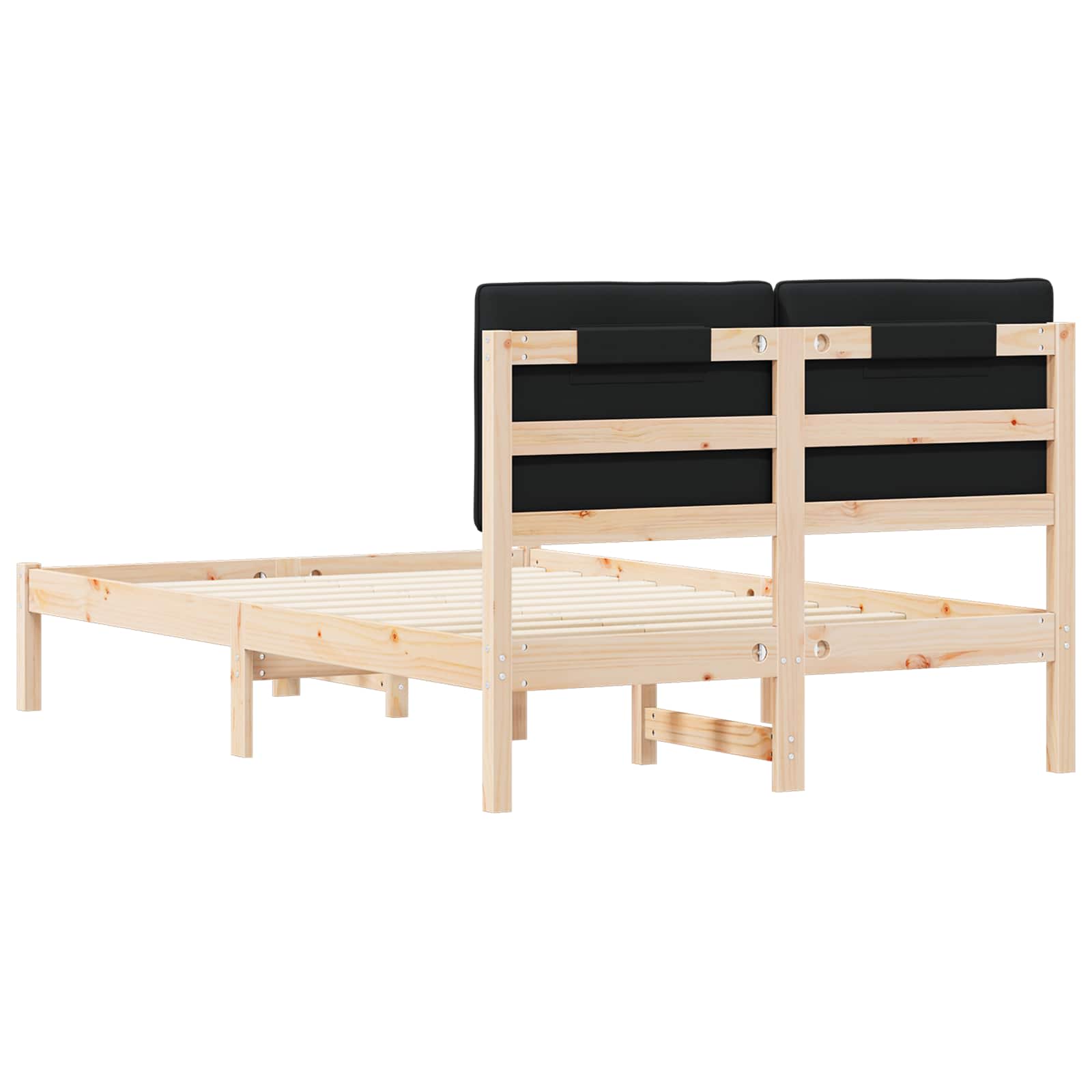 Cadre de lit avec tête de lit rembourrée Noir 120 x 190 cm - XIOS