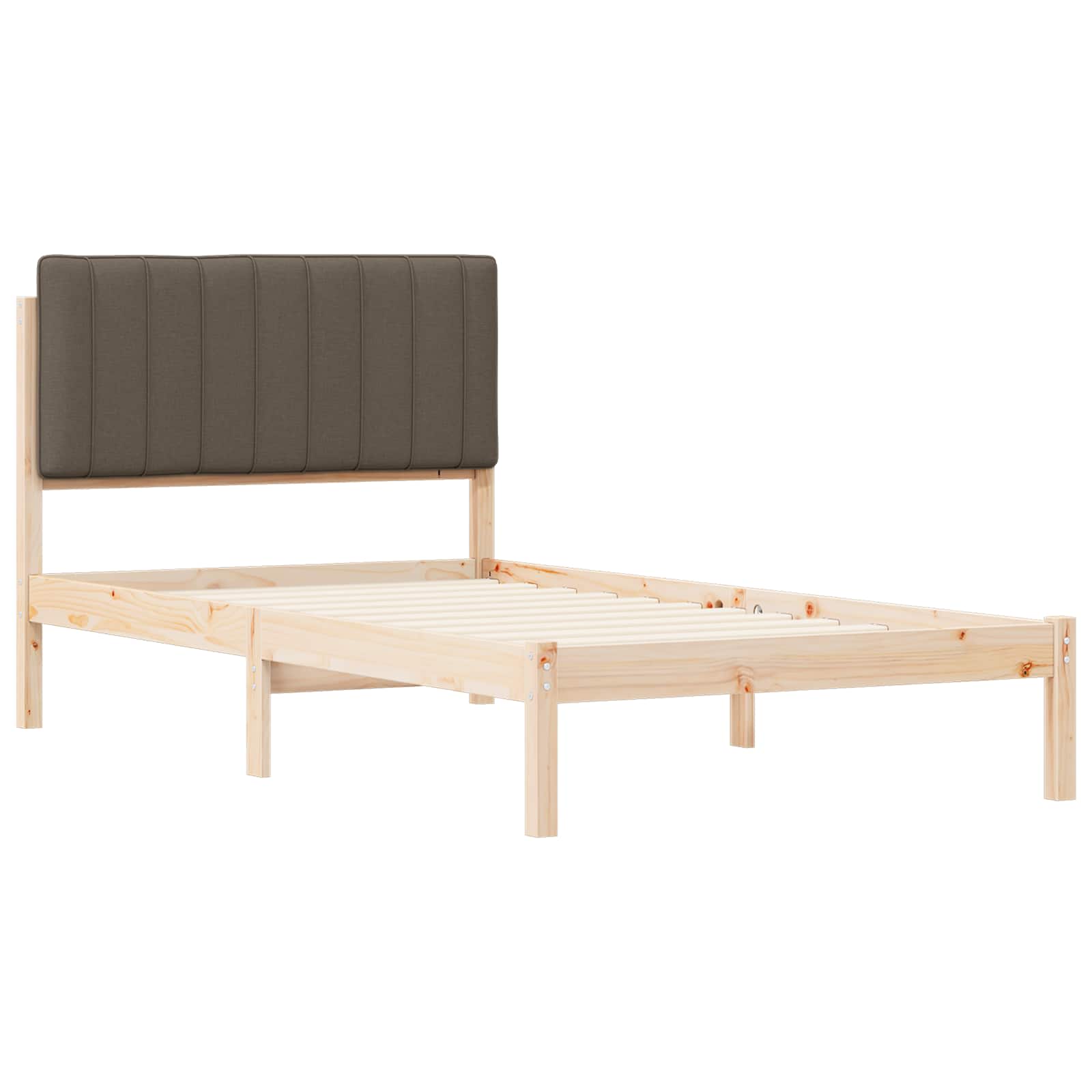 Cadre de lit avec tête de lit rembourrée Taupe 100 x 200 cm - XIOS