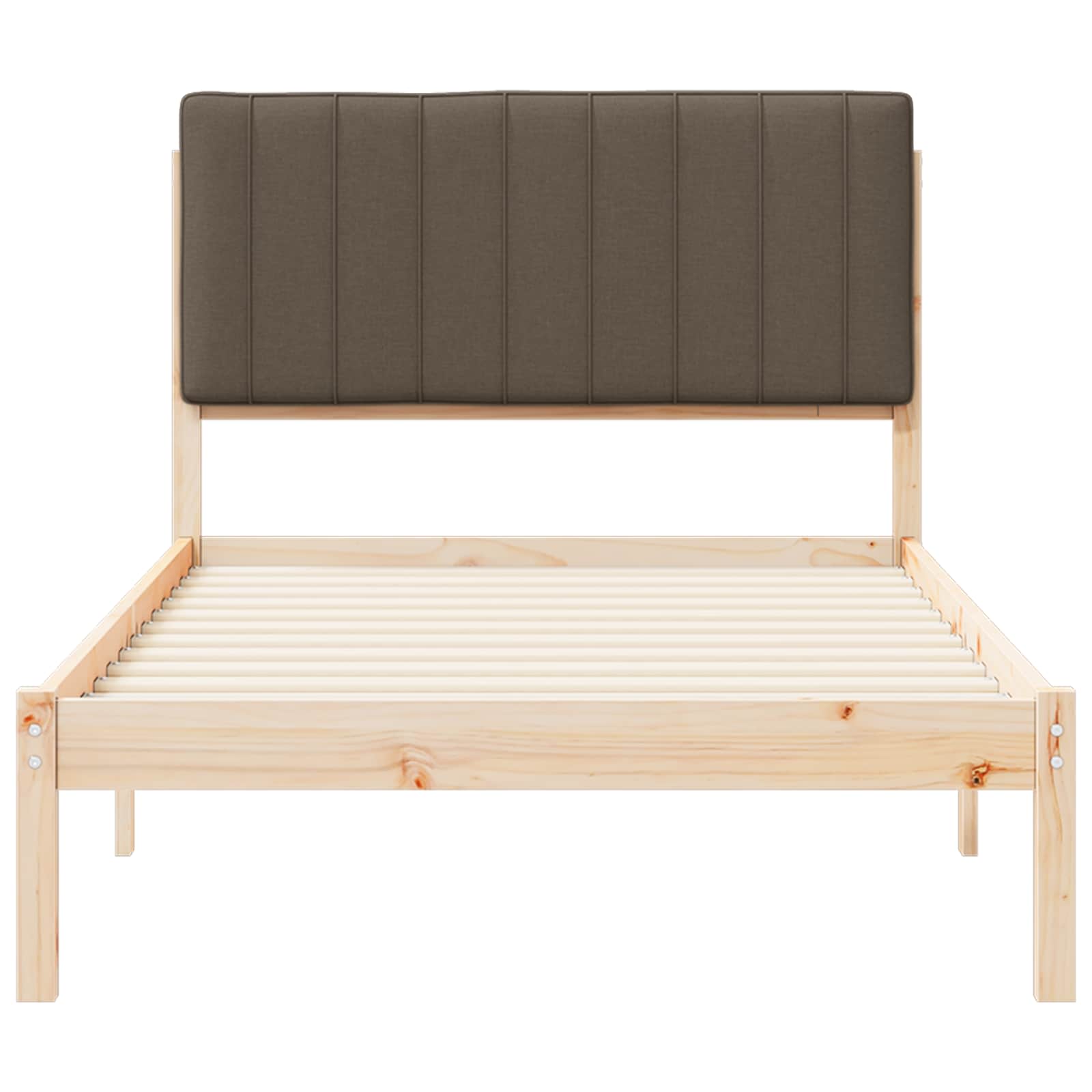 Cadre de lit avec tête de lit rembourrée Taupe 100 x 200 cm - XIOS