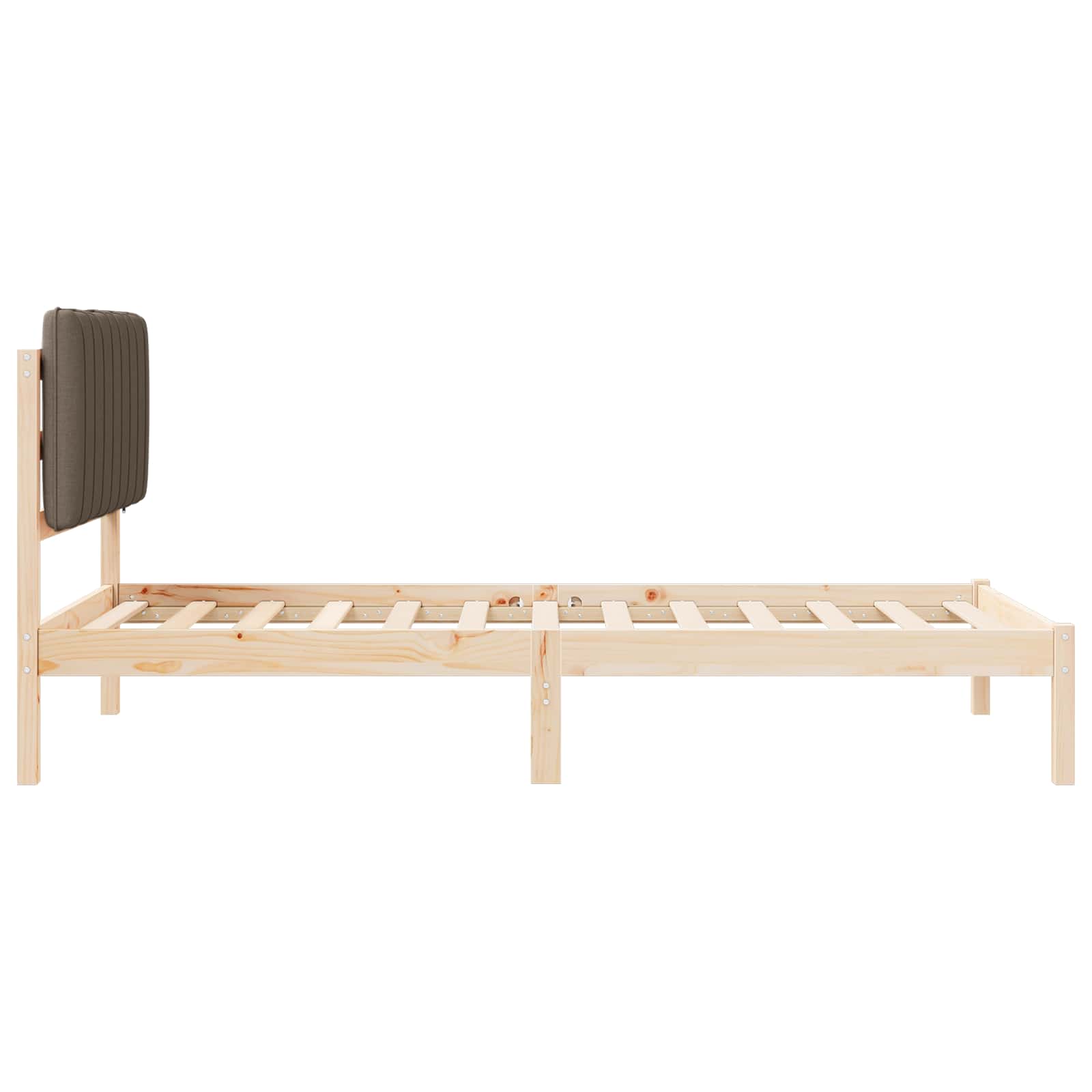 Cadre de lit avec tête de lit rembourrée Taupe 100 x 200 cm - XIOS