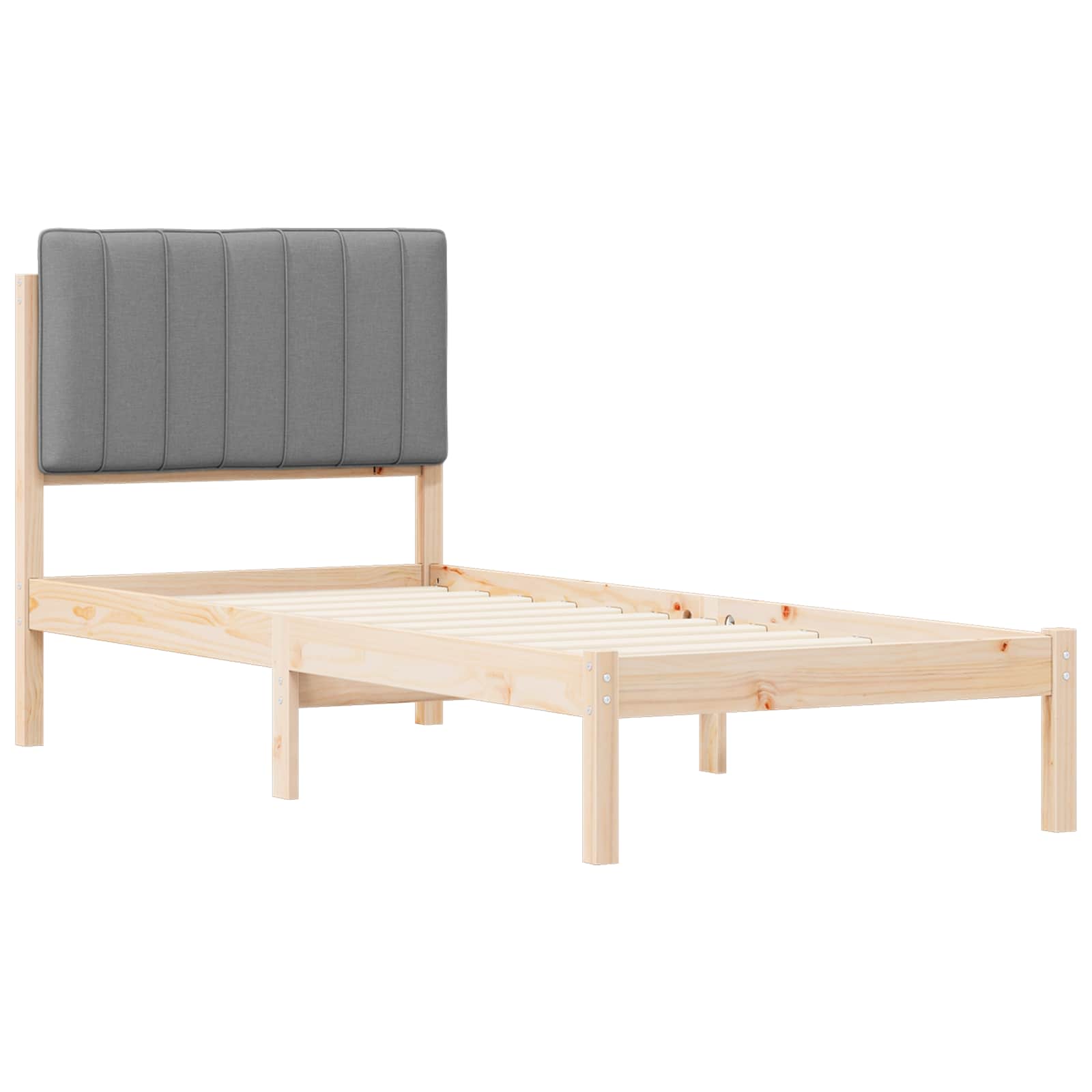 Cadre de lit avec tête de lit rembourrée Gris clair 80 x 200 cm - XIOS