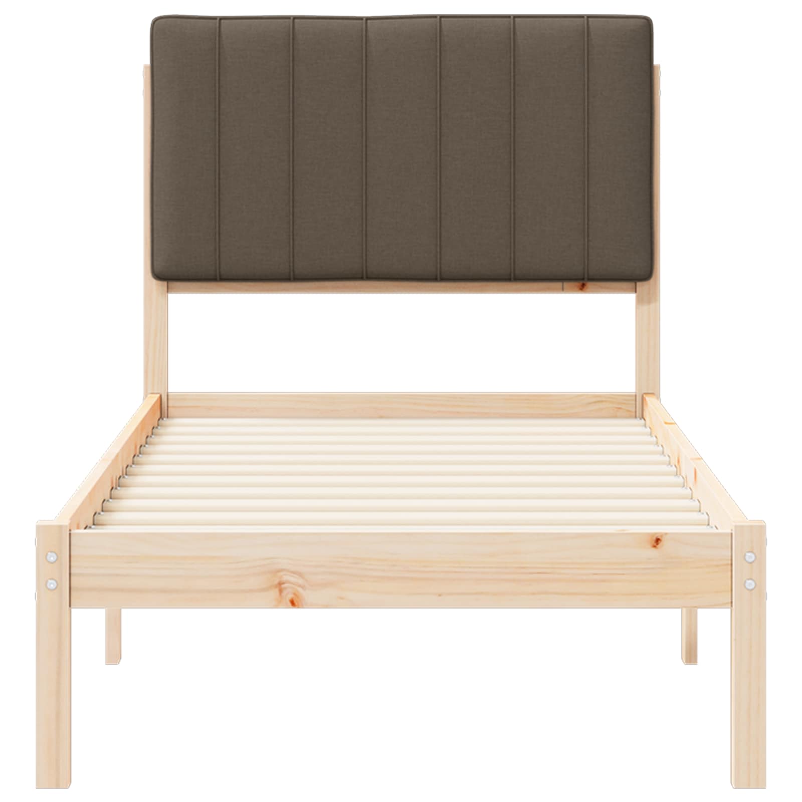 Cadre de lit avec tête de lit rembourrée Taupe 80 x 200 cm - XIOS