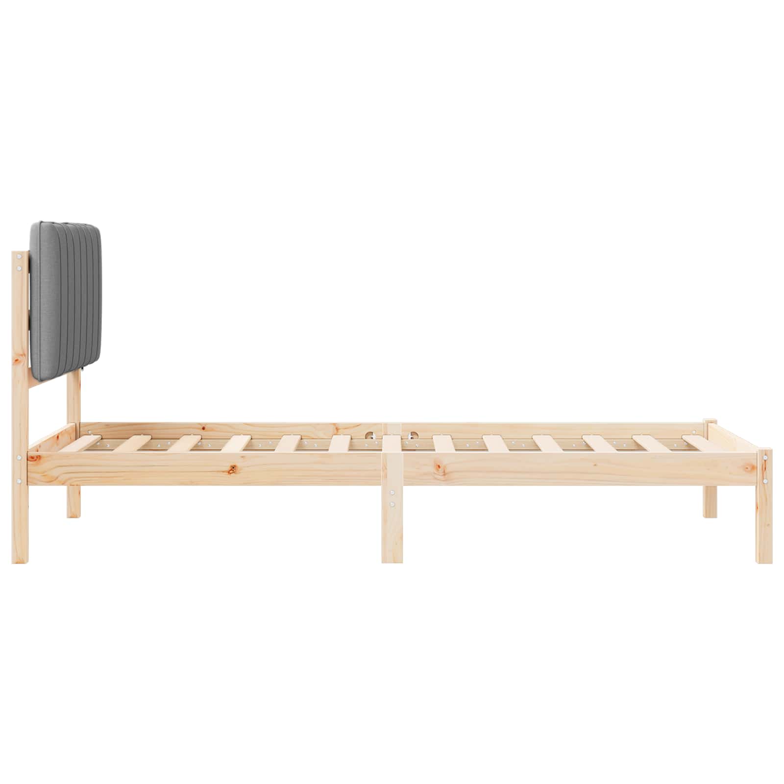 Cadre de lit avec tête de lit rembourrée Gris clair 90 x 190 cm - XIOS