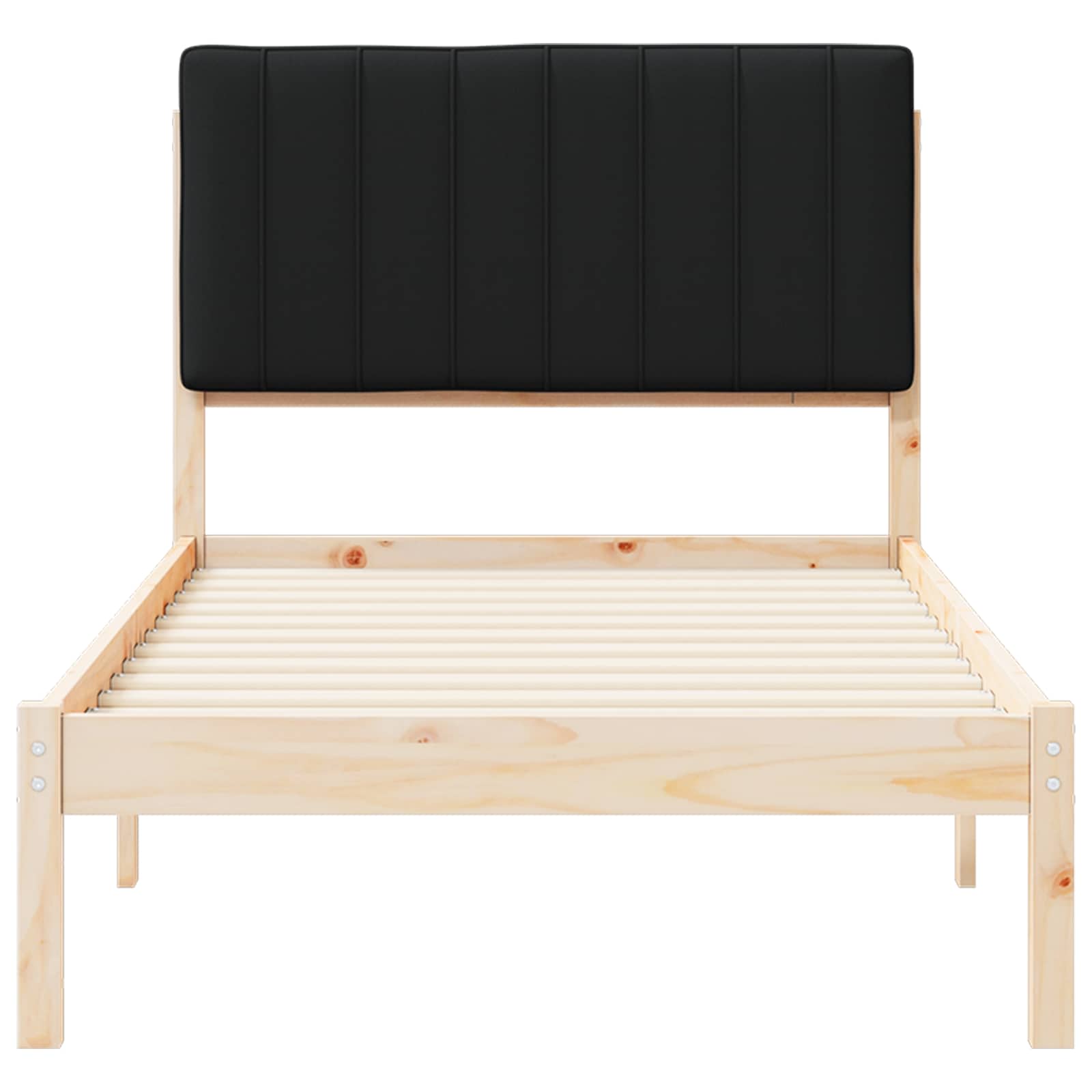 Cadre de lit avec tête de lit rembourrée Noir 90 x 190 cm - XIOS