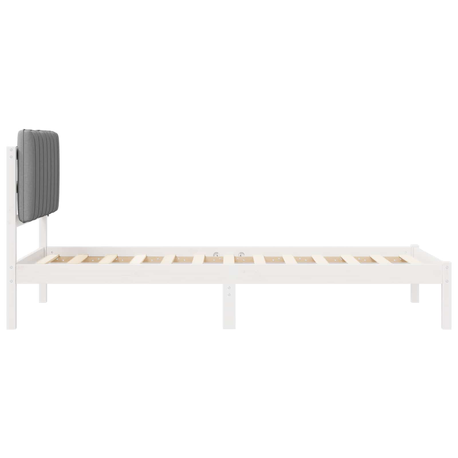 Cadre de lit avec tête de lit rembourrée Gris clair 90 x 190 cm - XIOS