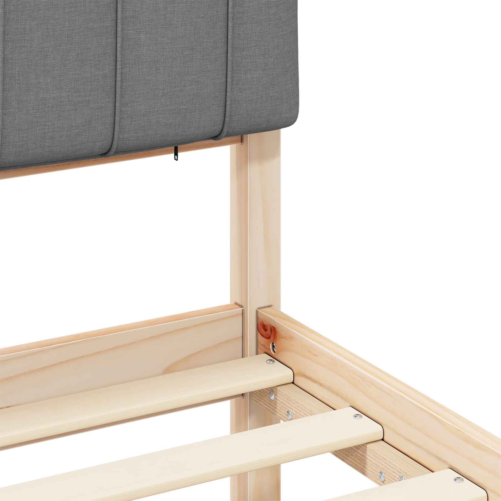 Cadre de lit avec tête de lit rembourrée Gris clair 75 x 190 cm