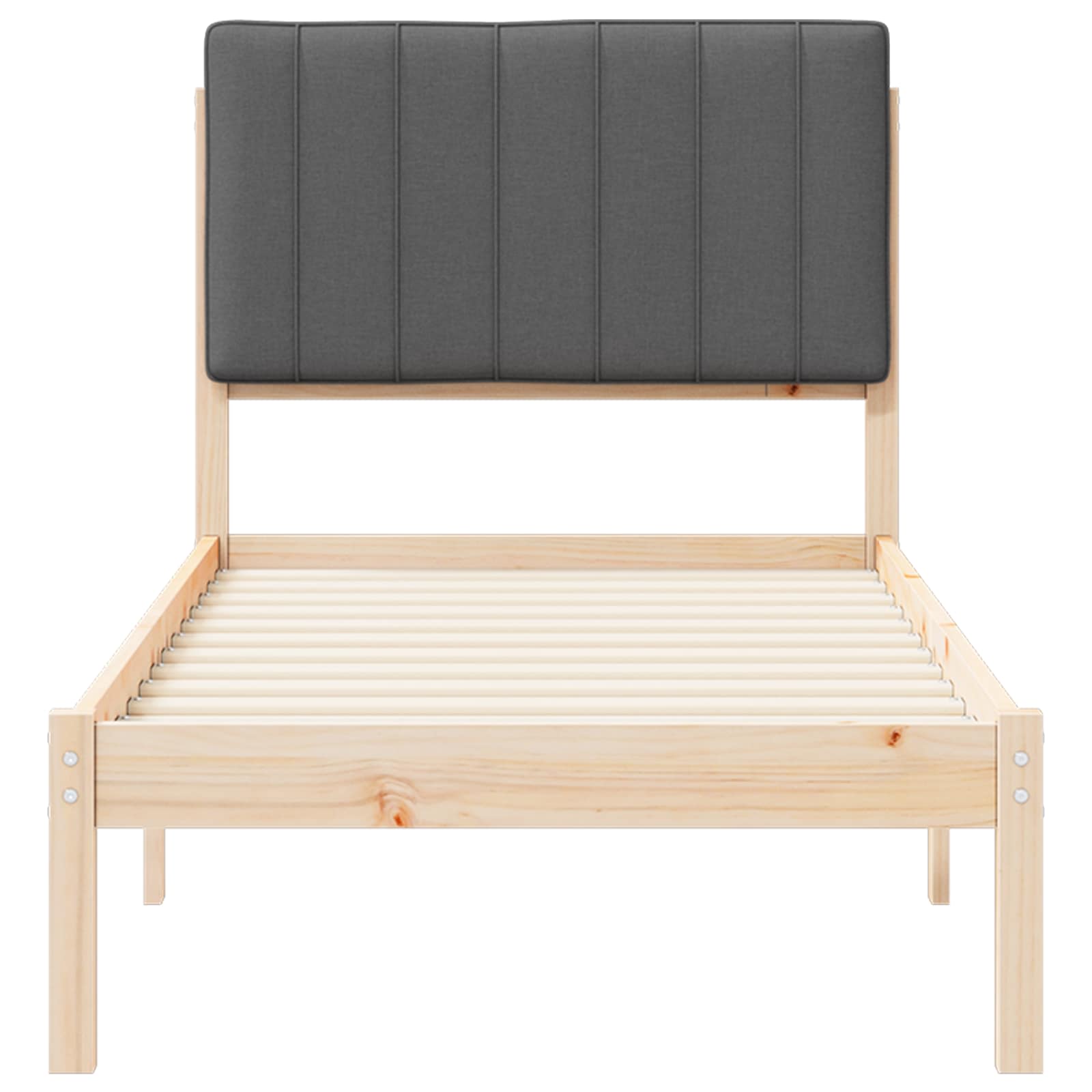Cadre de lit avec tête de lit rembourrée Gris foncé 75 x 190 cm - XIOS